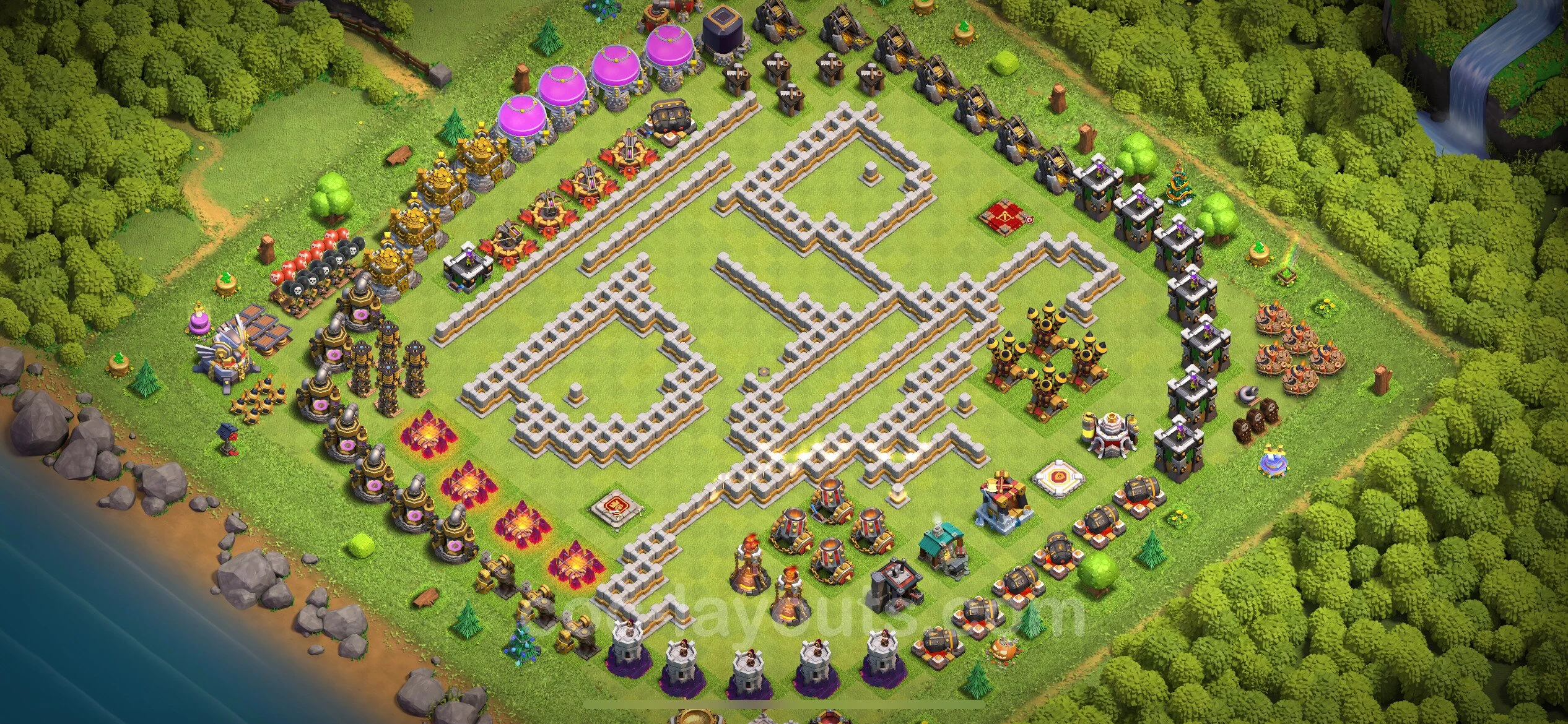 Top Troll Funny Base TH11 with Link - Funny Art Plan - Clash of Clans - (#58) — Plezier TH11