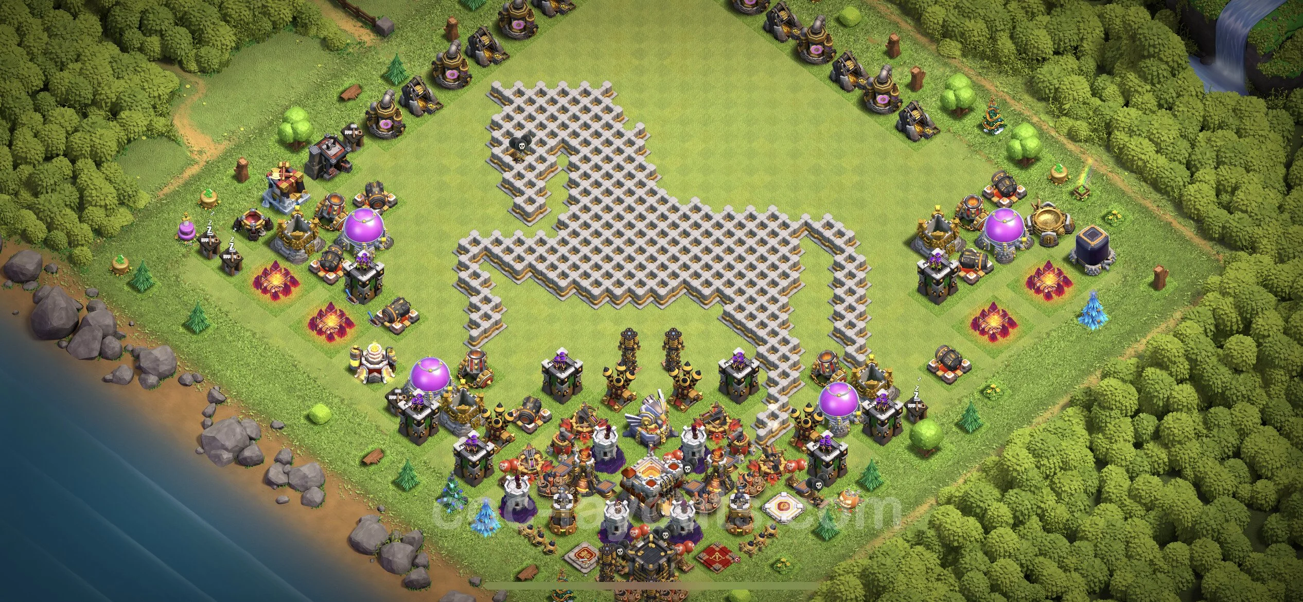 Top Troll Funny Base TH11 with Link - Funny Art Plan - Clash of Clans - (#6)