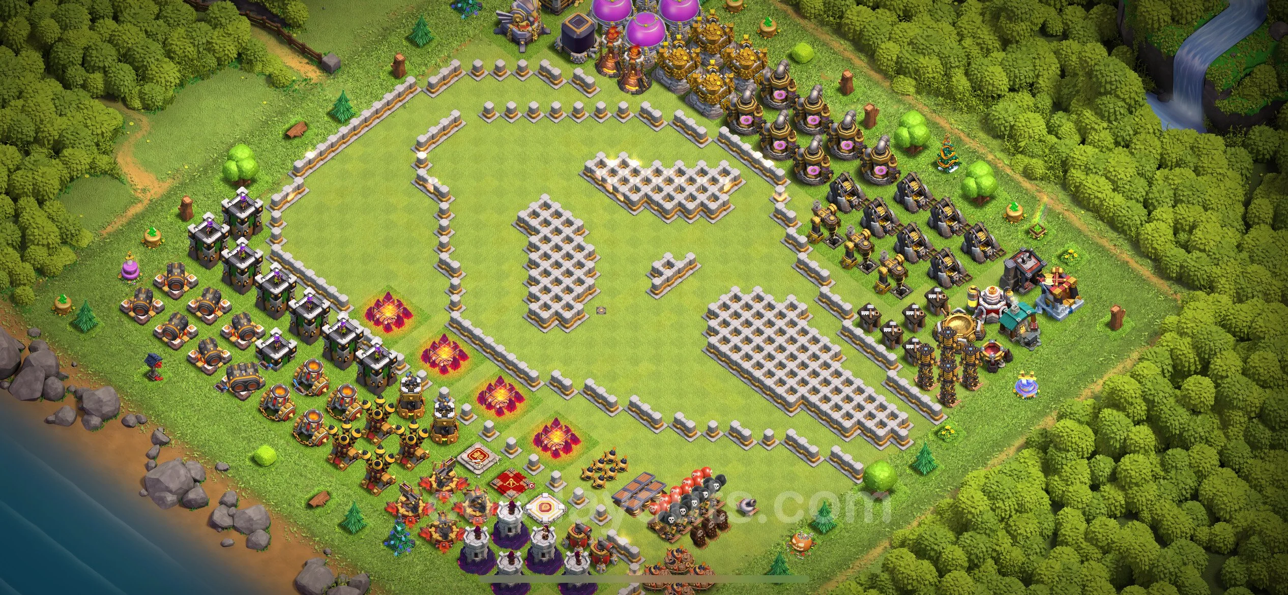 Top Troll Funny Base TH11 with Link - Funny Art Plan - Clash of Clans - (#60) — Fun TH11