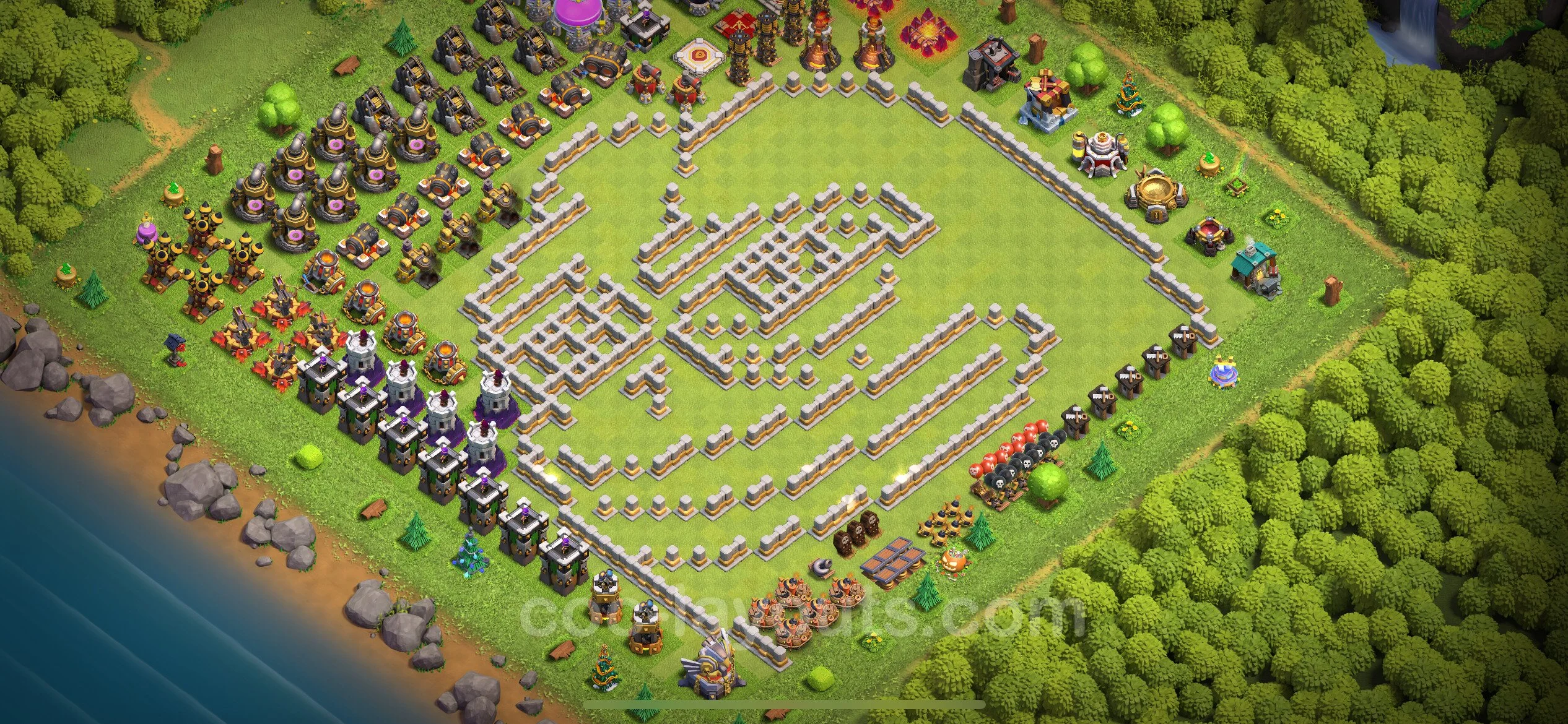 Top Troll Funny Base TH11 with Link - Funny Art Plan - Clash of Clans - (#61) — Zabawa TH11