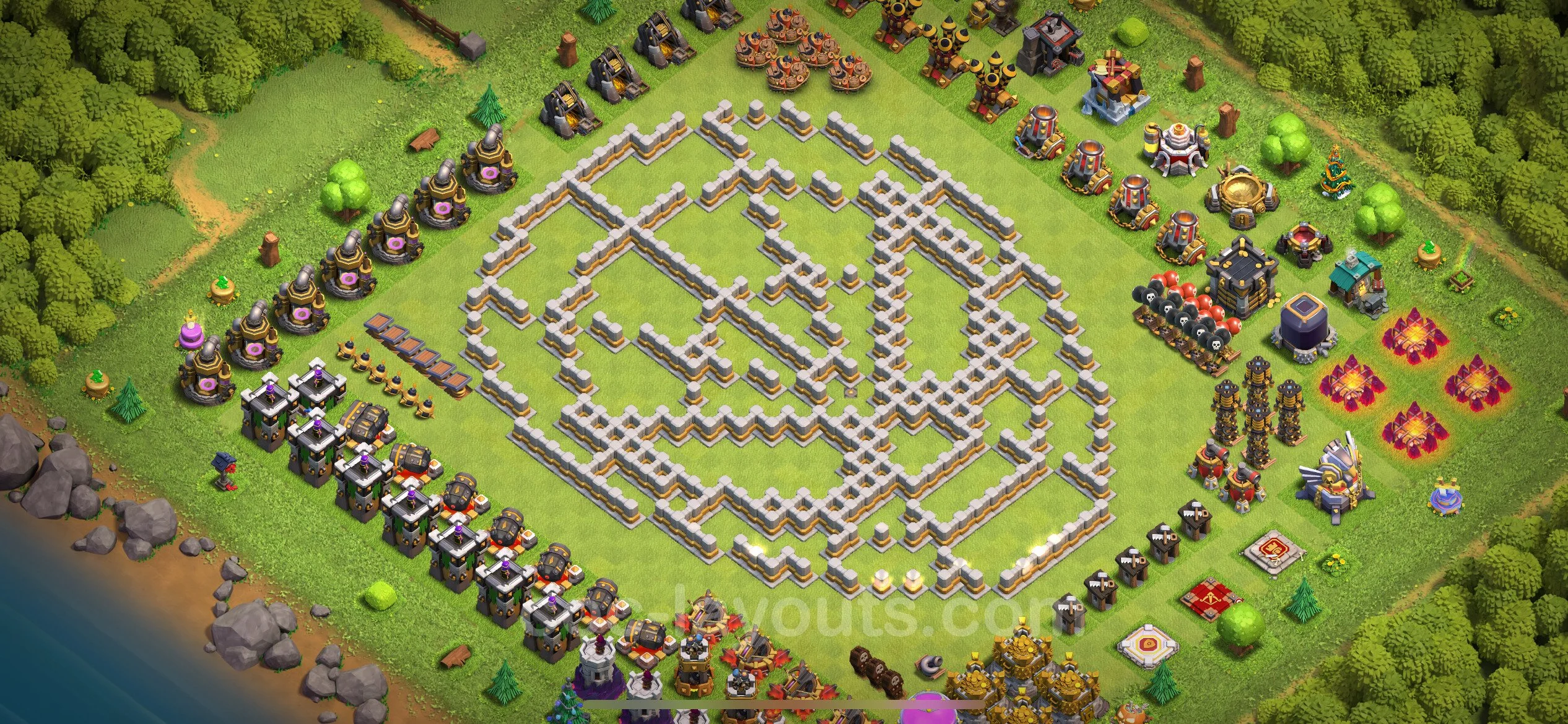 Top Troll Funny Base TH11 with Link - Funny Art Plan - Clash of Clans - (#62) — Fun TH11