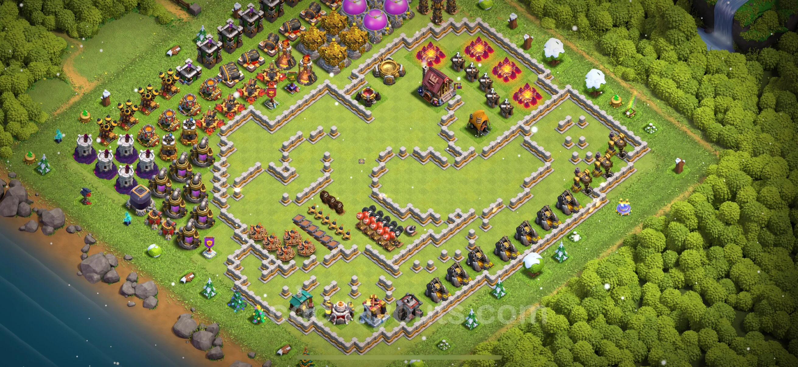 Top Troll Funny Base TH11 with Link - Funny Art Plan - Clash of Clans - (#68) — Plezier TH11