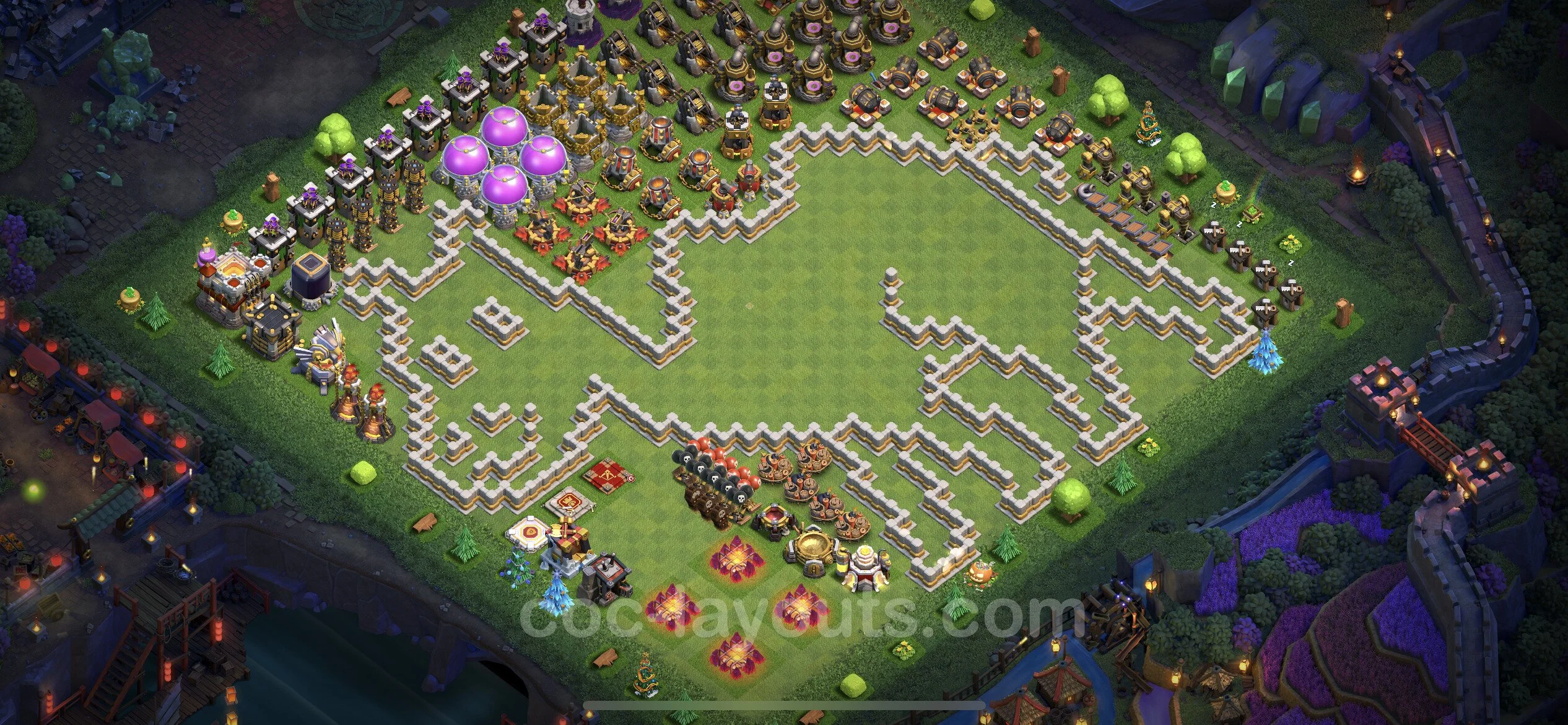 Top Troll Funny Base TH11 with Link - Funny Art Plan - Clash of Clans - (#7)