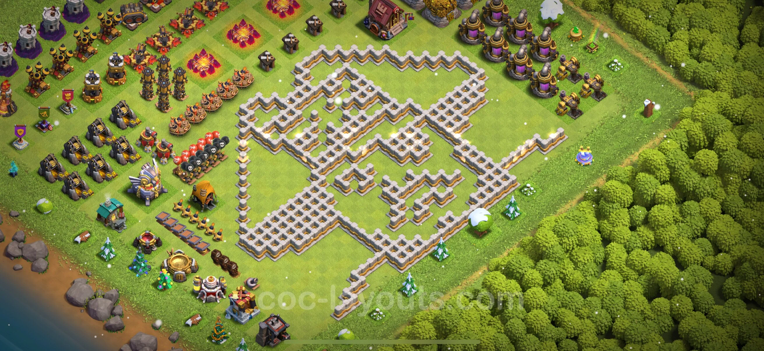 Top Troll Funny Base TH11 with Link - Funny Art Plan - Clash of Clans - (#74) — Fun TH11