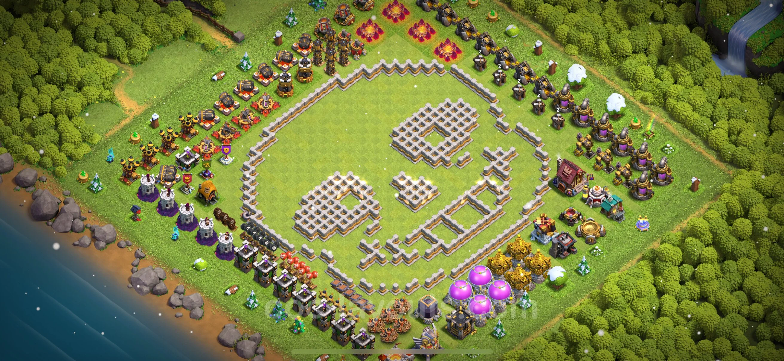 Top Troll Funny Base TH11 with Link - Funny Art Plan - Clash of Clans - (#75) — Развлечения TH11