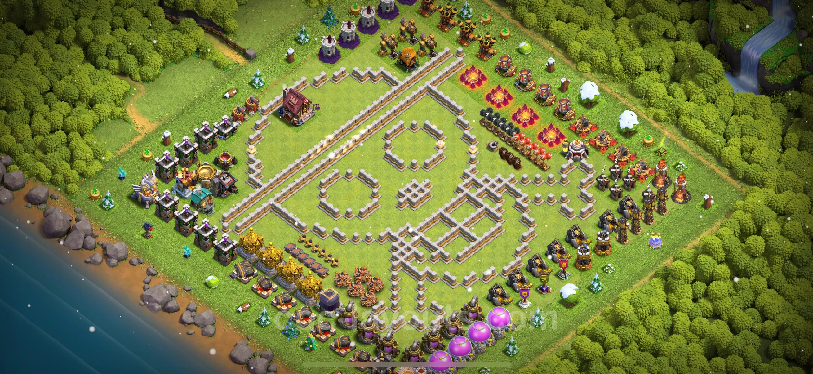 Top Troll Funny Base TH11 with Link - Funny Art Plan - Clash of Clans - (#76) — Zabawa TH11