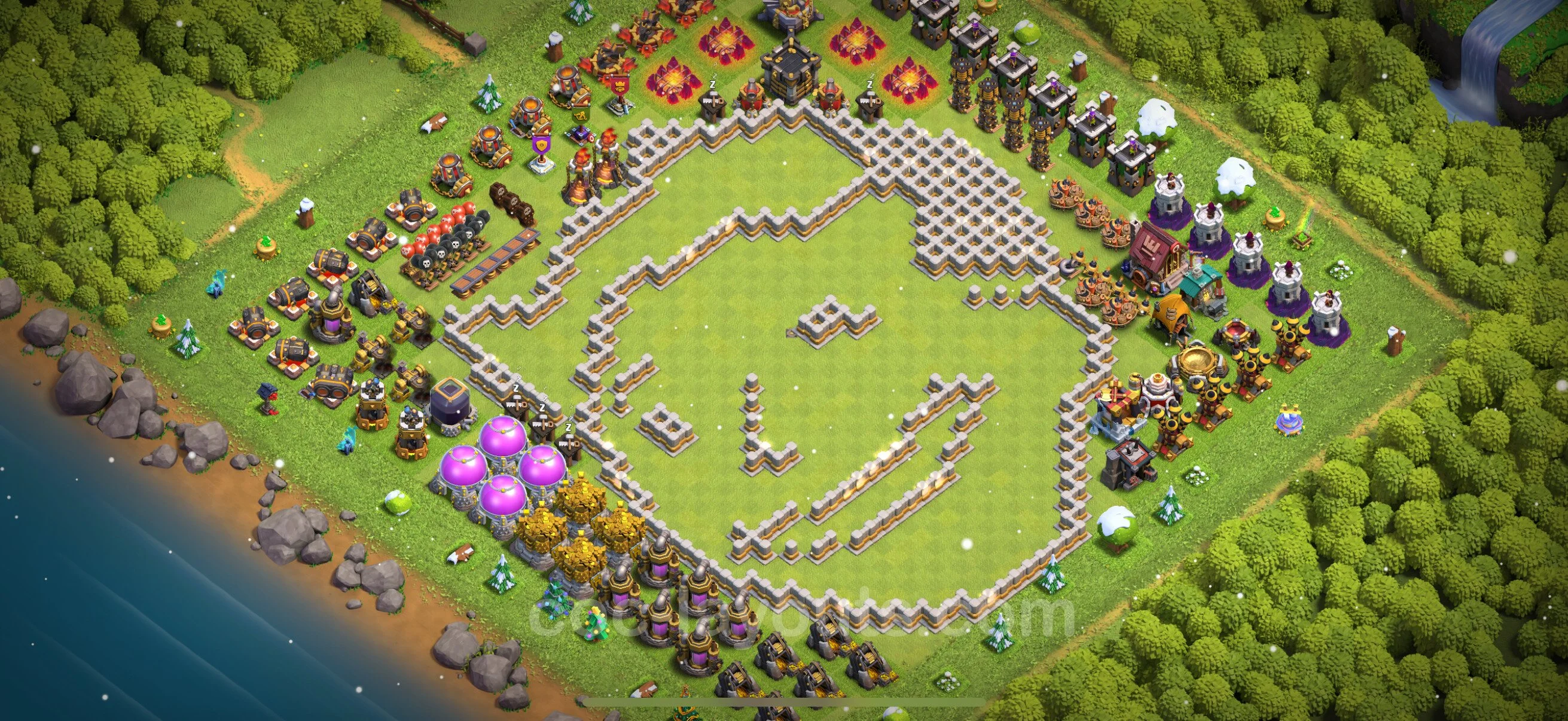 Top Troll Funny Base TH11 with Link - Funny Art Plan - Clash of Clans - (#78) — Spaß TH11