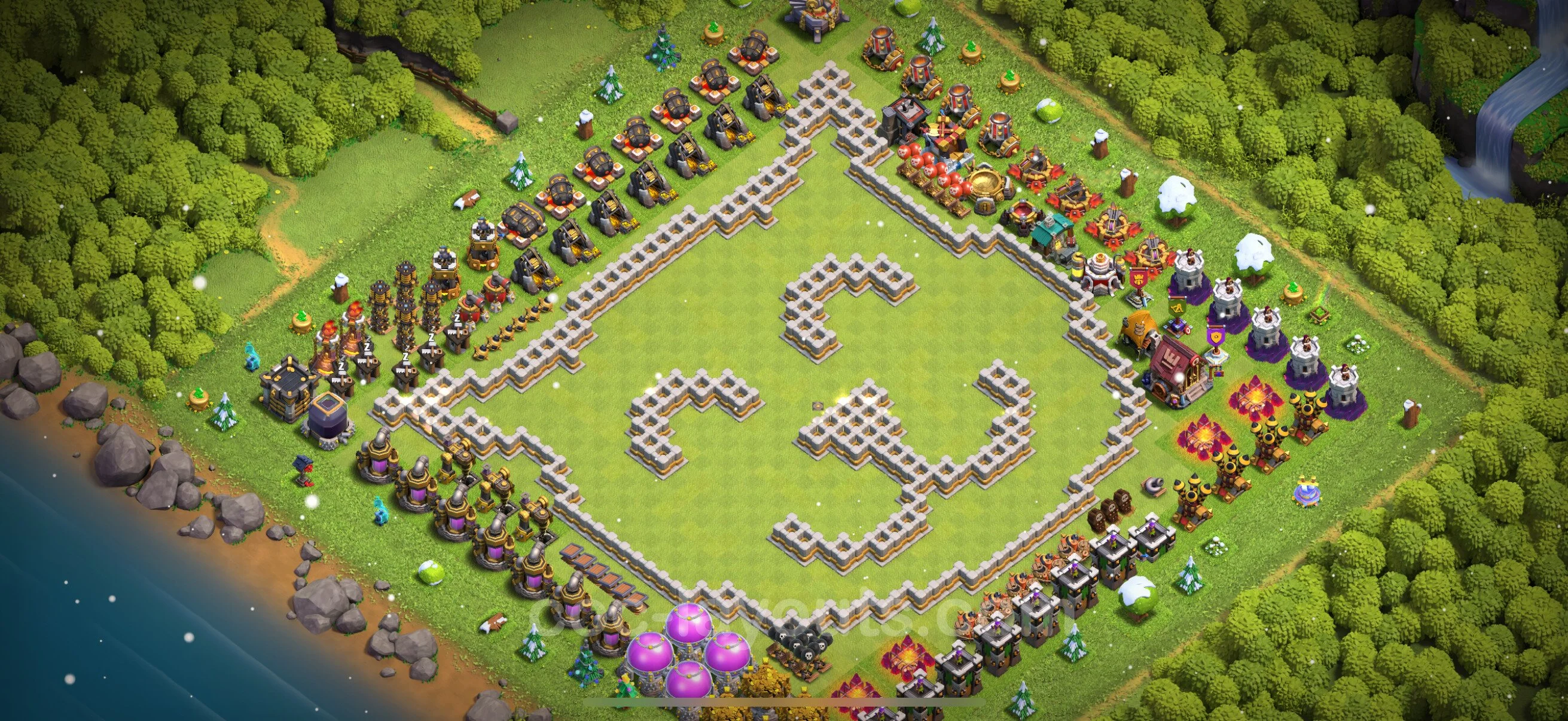 Top Troll Funny Base TH11 with Link - Funny Art Plan - Clash of Clans - (#83) — Zabawa TH11
