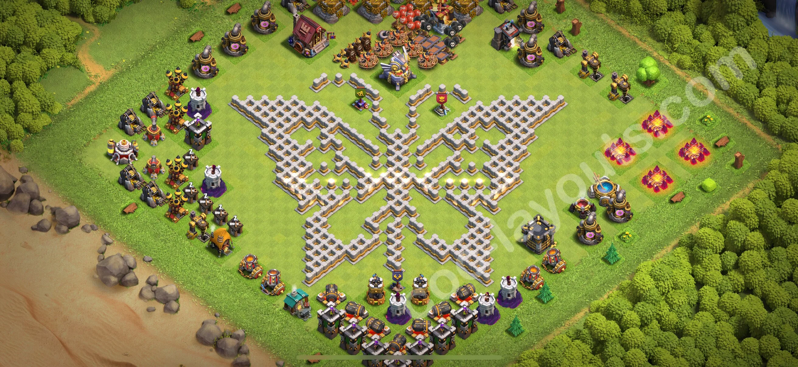 Top Troll Funny Base TH11 with Link - Funny Art Plan 2026 - Clash of Clans - (#87) — Spaß TH11