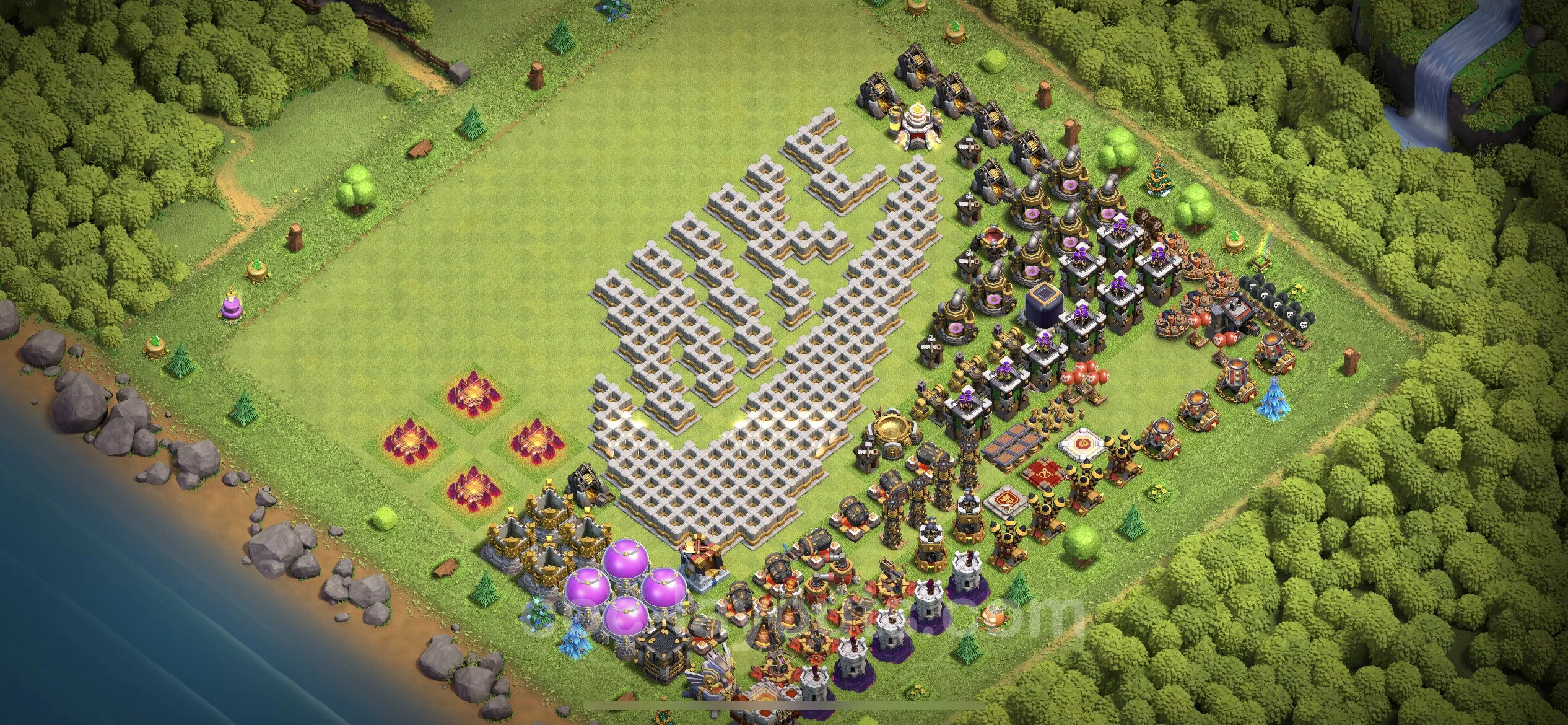 Top Troll Funny Base TH11 with Link - Funny Art Plan - Clash of Clans - (#9) — Spaß TH11