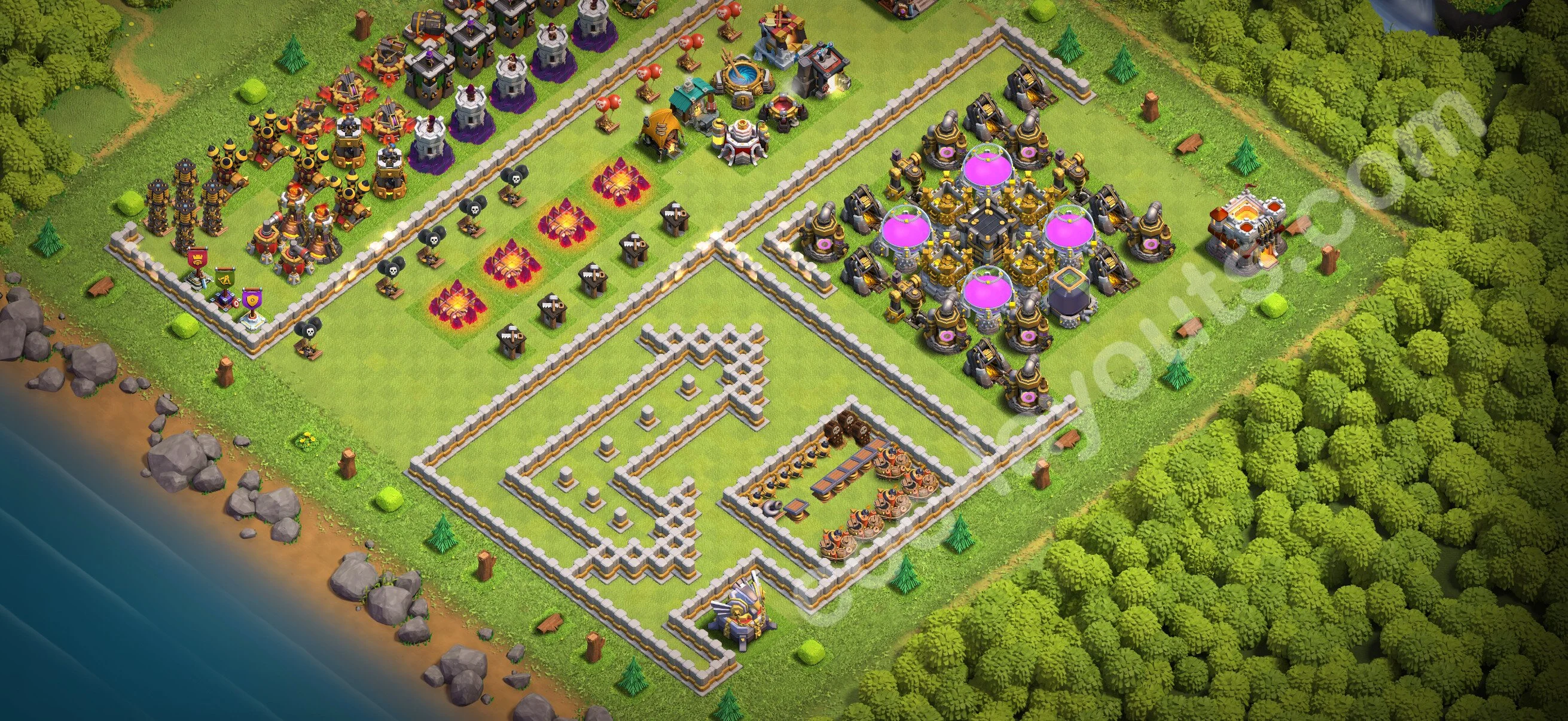 Top Troll Funny Base TH11 with Link - Funny Art Plan 2026 - Clash of Clans - (#91) — Zabawa TH11