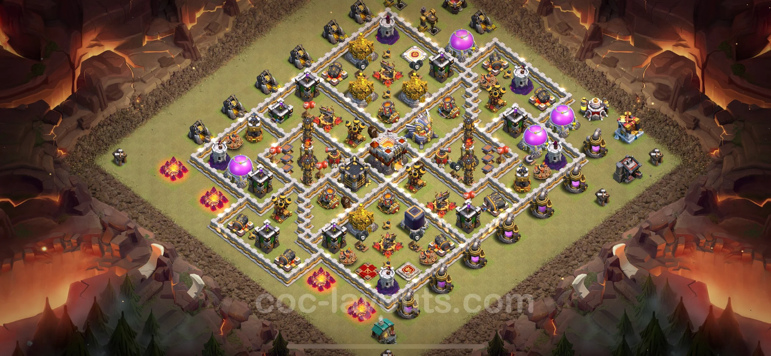 Top War Base TH11 with Link, Hybrid - Anti 2 Stars CWL Plan - Clash of Clans - (#105) — War BH11