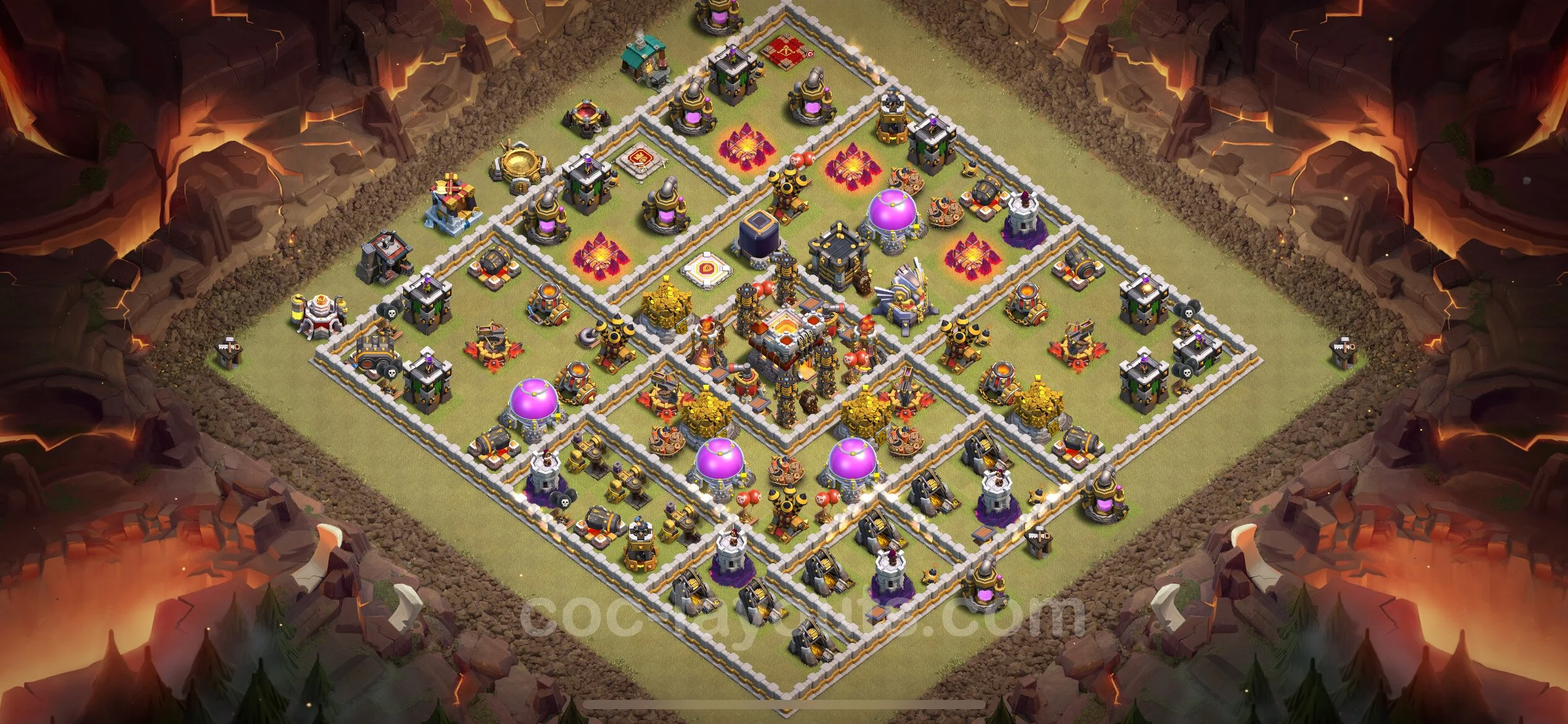 Top War Base TH11 with Link, Hybrid - Max Levels CWL Plan - Clash of Clans - (#107) — Guerra BH11