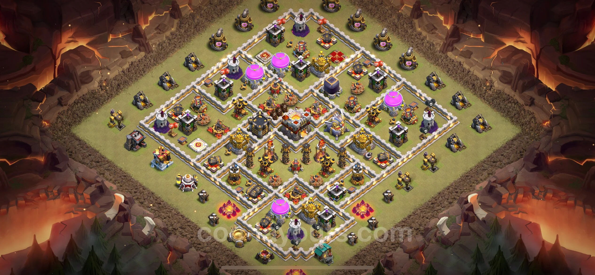 Top War Base TH11 with Link, Anti Everything, Hybrid - CWL Defence Plan - Clash of Clans - (#132) — 战争 BH11