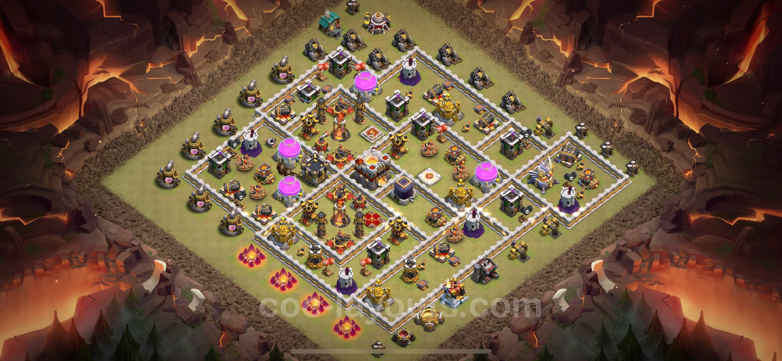 Top War Base TH11 with Link, Hybrid - Anti 2 Stars CWL Plan - Clash of Clans - (#137) — Guerre BH11
