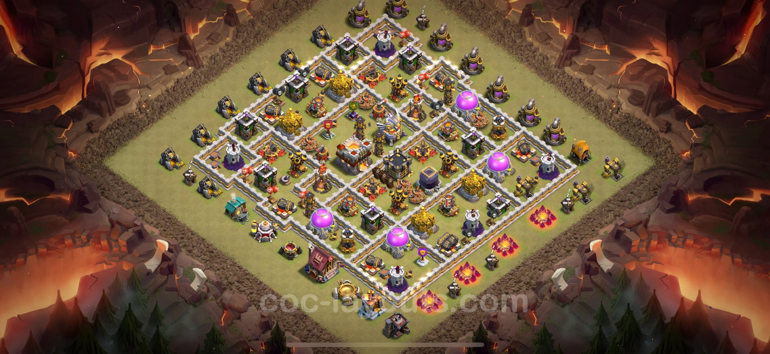 Top War Base TH11 with Link, Anti Everything - Max Levels CWL Plan - Clash of Clans - (#151) — Guerre BH11