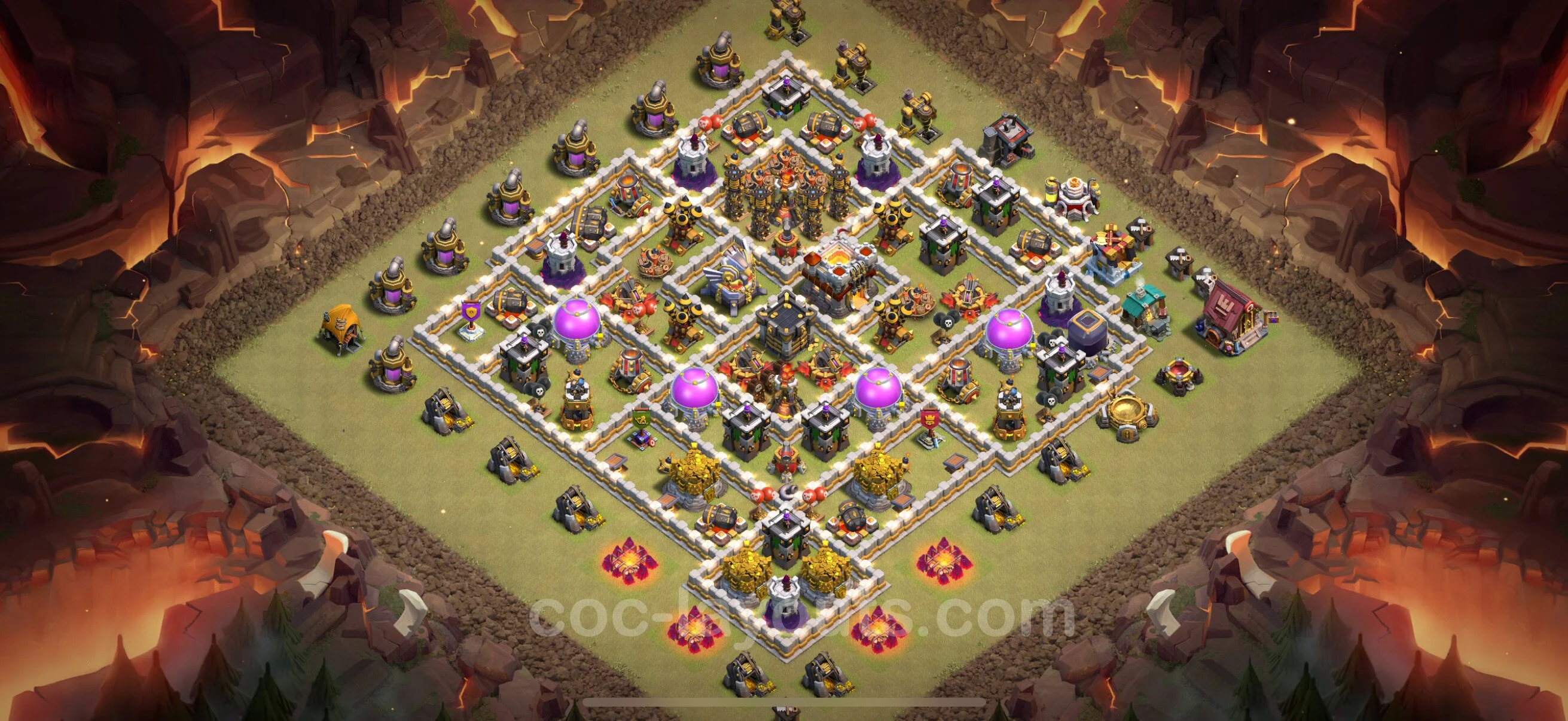 Top War Base TH11 with Link, Hybrid - Max Levels CWL Plan - Clash of Clans - (#163) — Guerre BH11