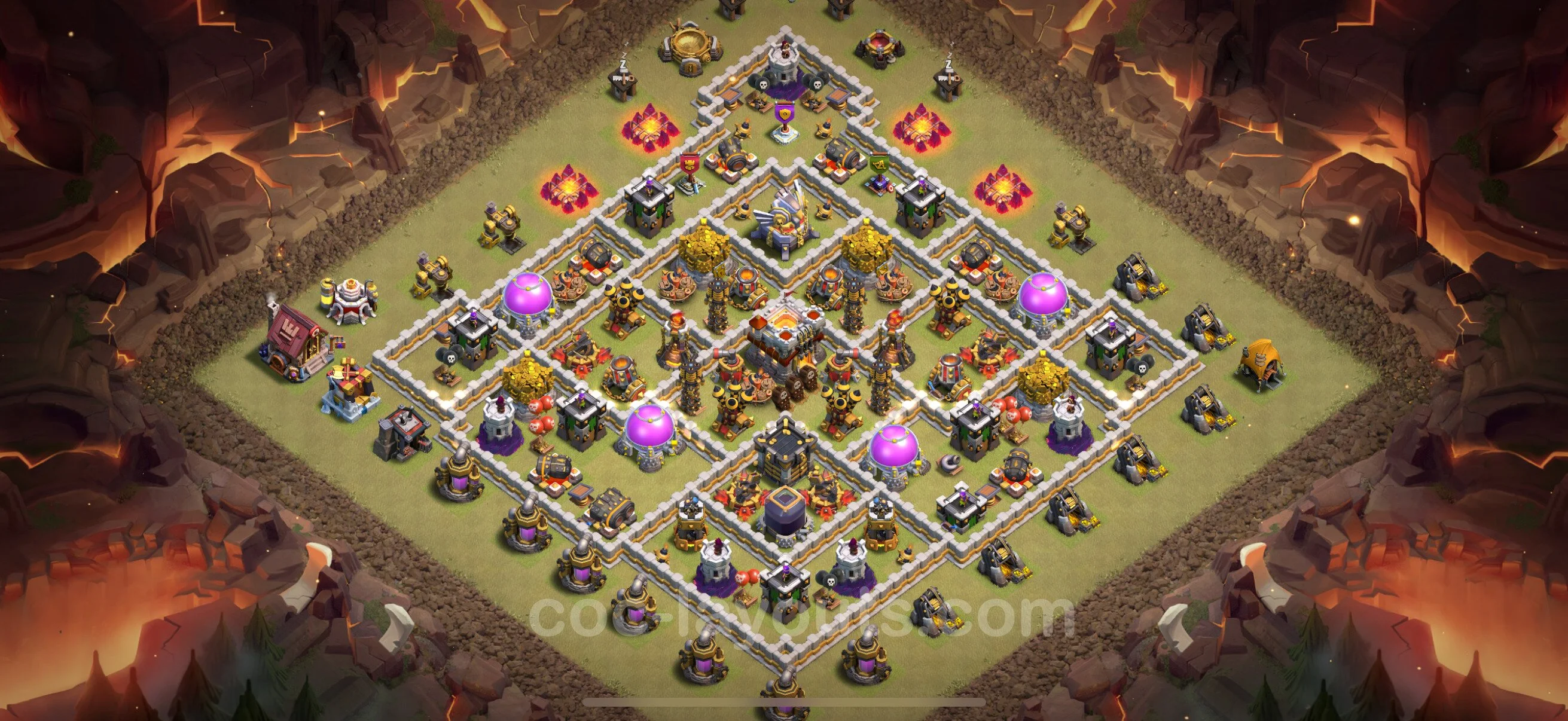 Top War Base TH11 with Link, Hybrid - Anti 2 Stars CWL Plan - Clash of Clans - (#164) — War BH11