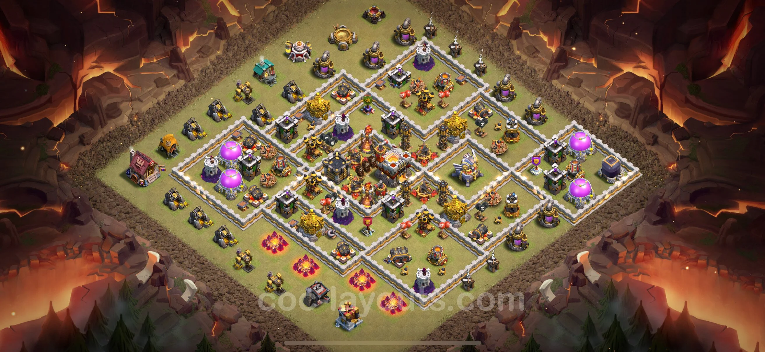 Top War Base TH11 with Link, Anti Air / Electro Dragon, Hybrid - CWL Defence Plan - Clash of Clans - (#165) — Guerre BH11