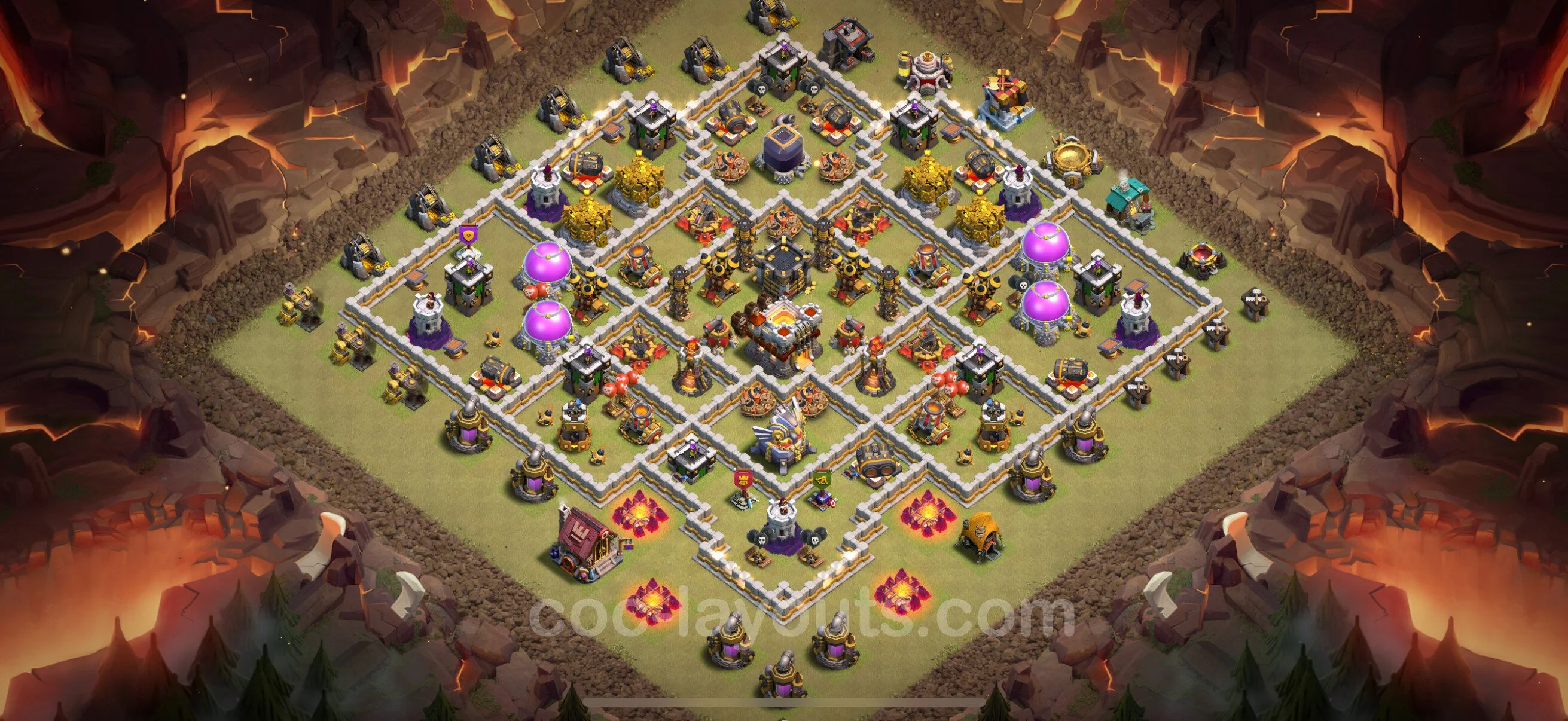 Top War Base TH11 with Link, Anti Everything - Anti 2 Stars CWL Plan - Clash of Clans - (#166) — Guerre BH11