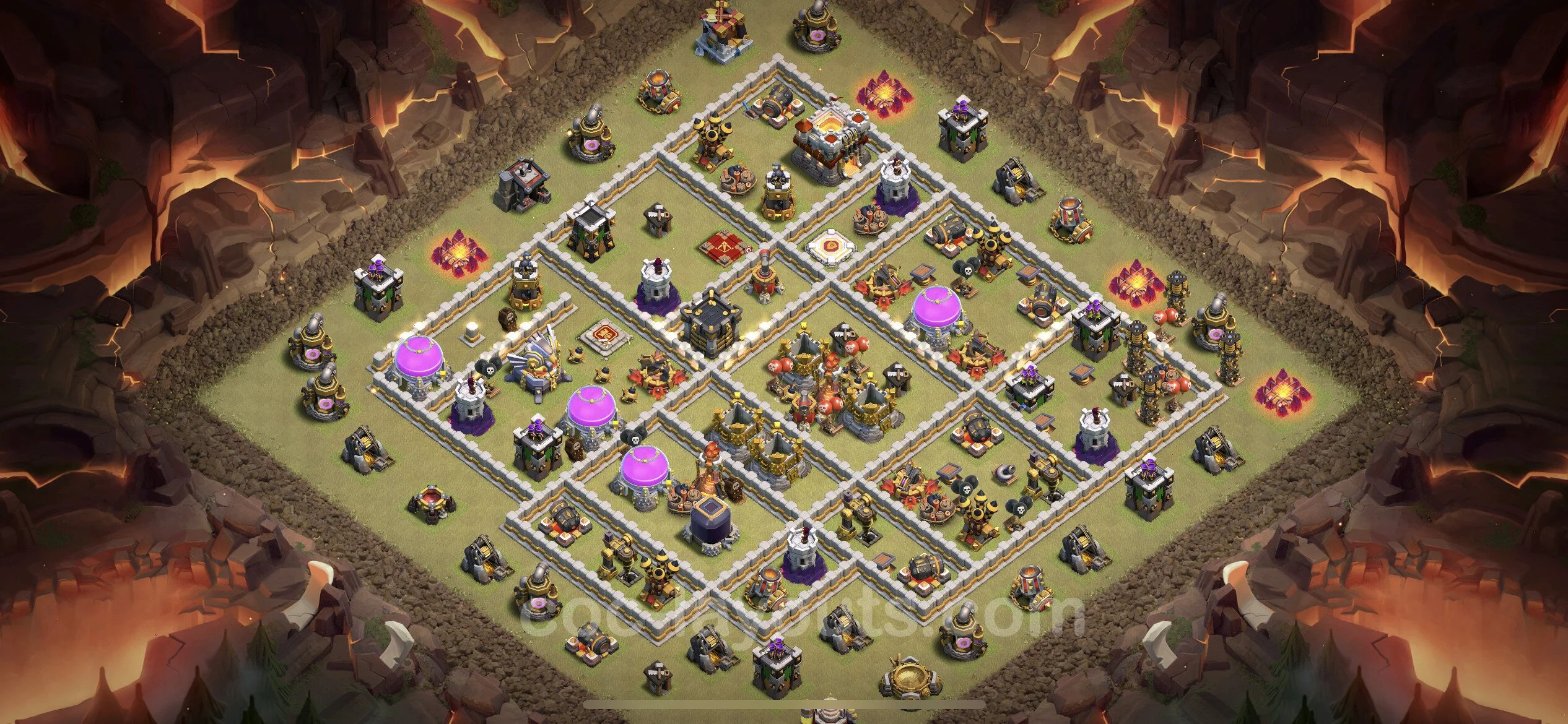 Top War Base TH11 with Link, Hybrid - Anti 3 Stars CWL Plan - Clash of Clans - (#81) — Guerre BH11