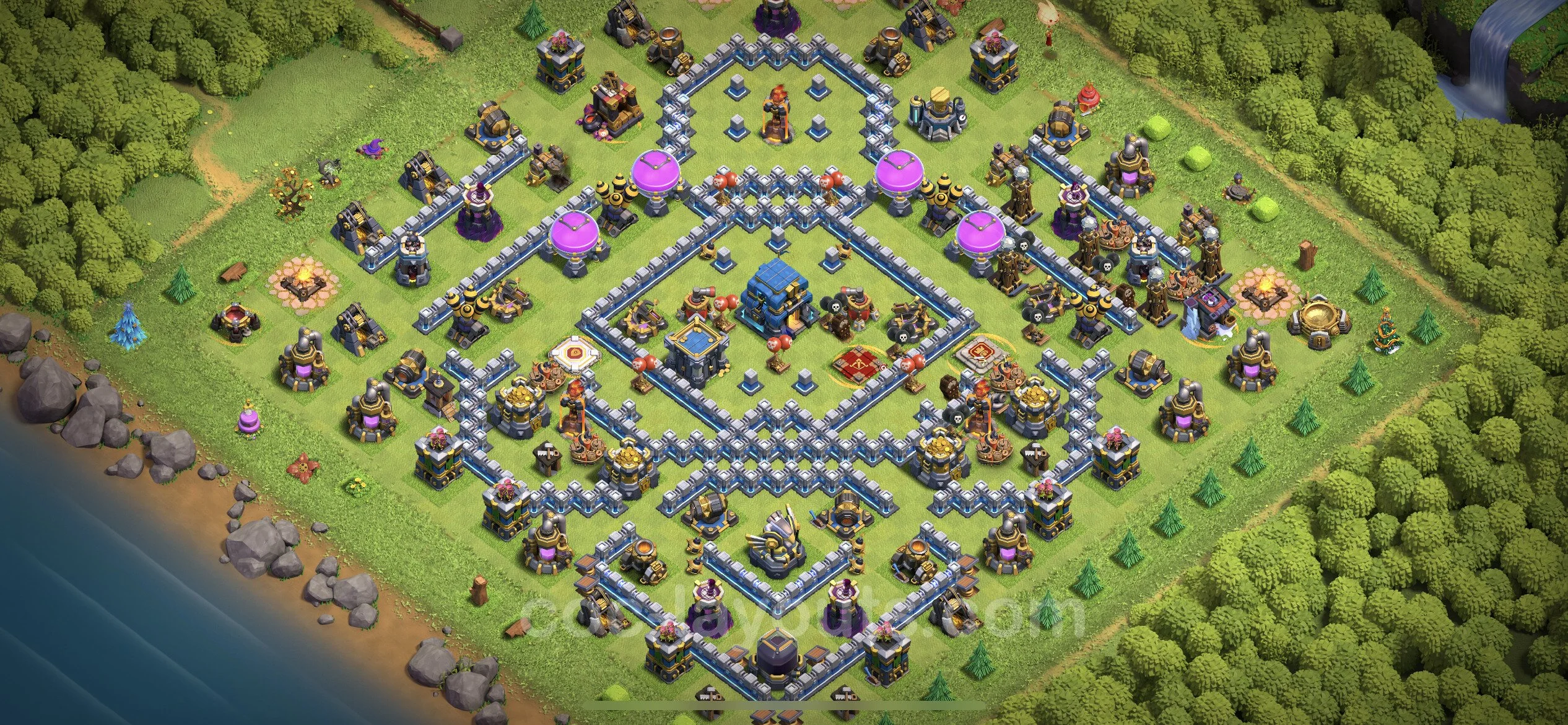 Anti 2 Stars Base TH12 with Link, Anti Everything - best plan / layout / design - Clash of Clans - (#100) — Defense TH12