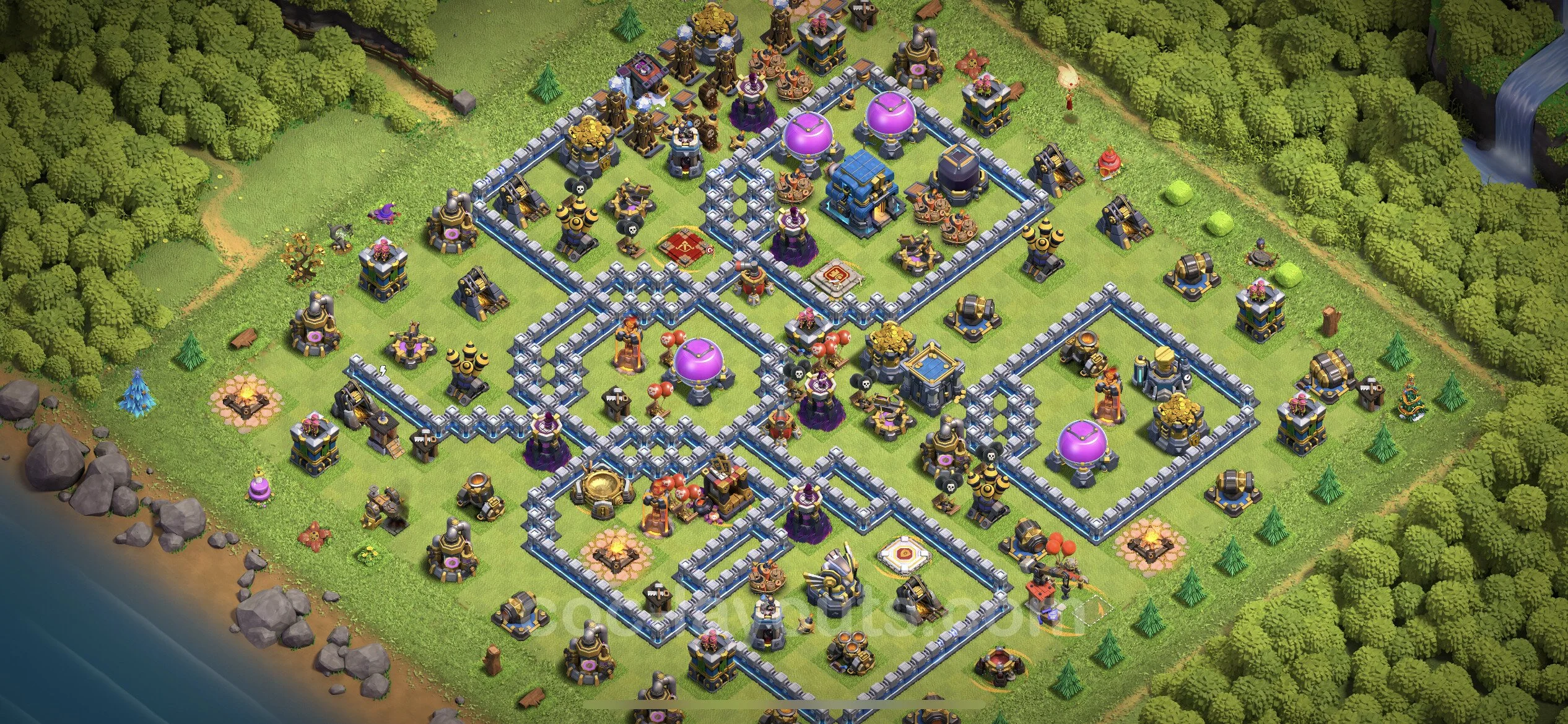 Base TH12 with Link, Anti 3 Stars - Anti Dragon Defence Plan / Anti Air - Clash of Clans - (#101) — Verteidigung TH12