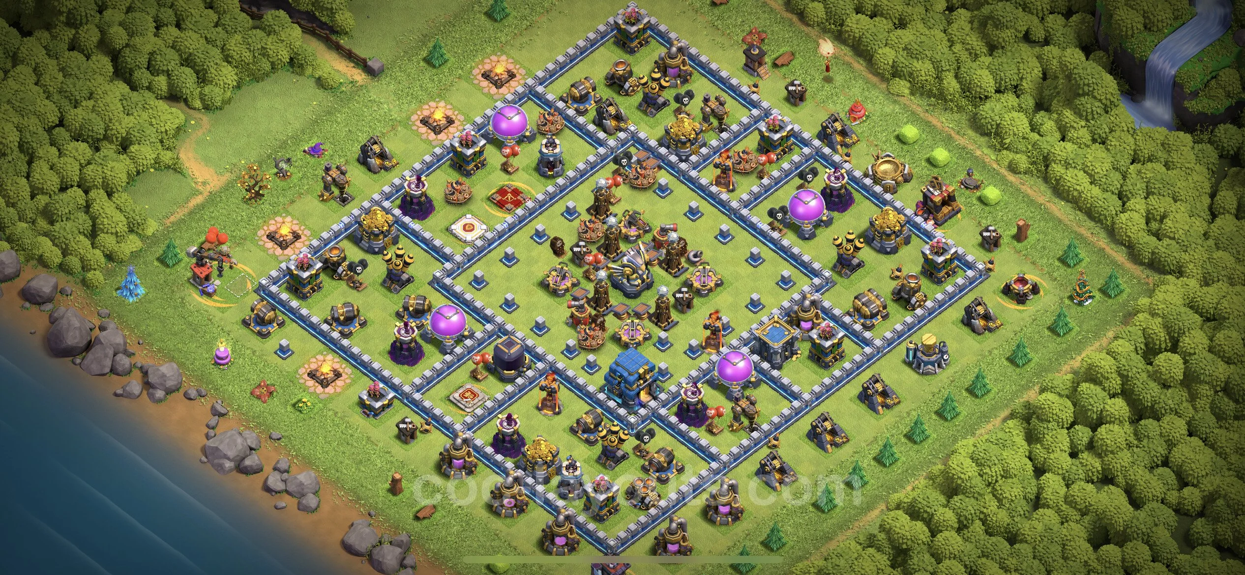 Anti 2 Stars Base TH12 with Link, Anti Everything - best plan / layout / design - Clash of Clans - (#104) — Защита TH12