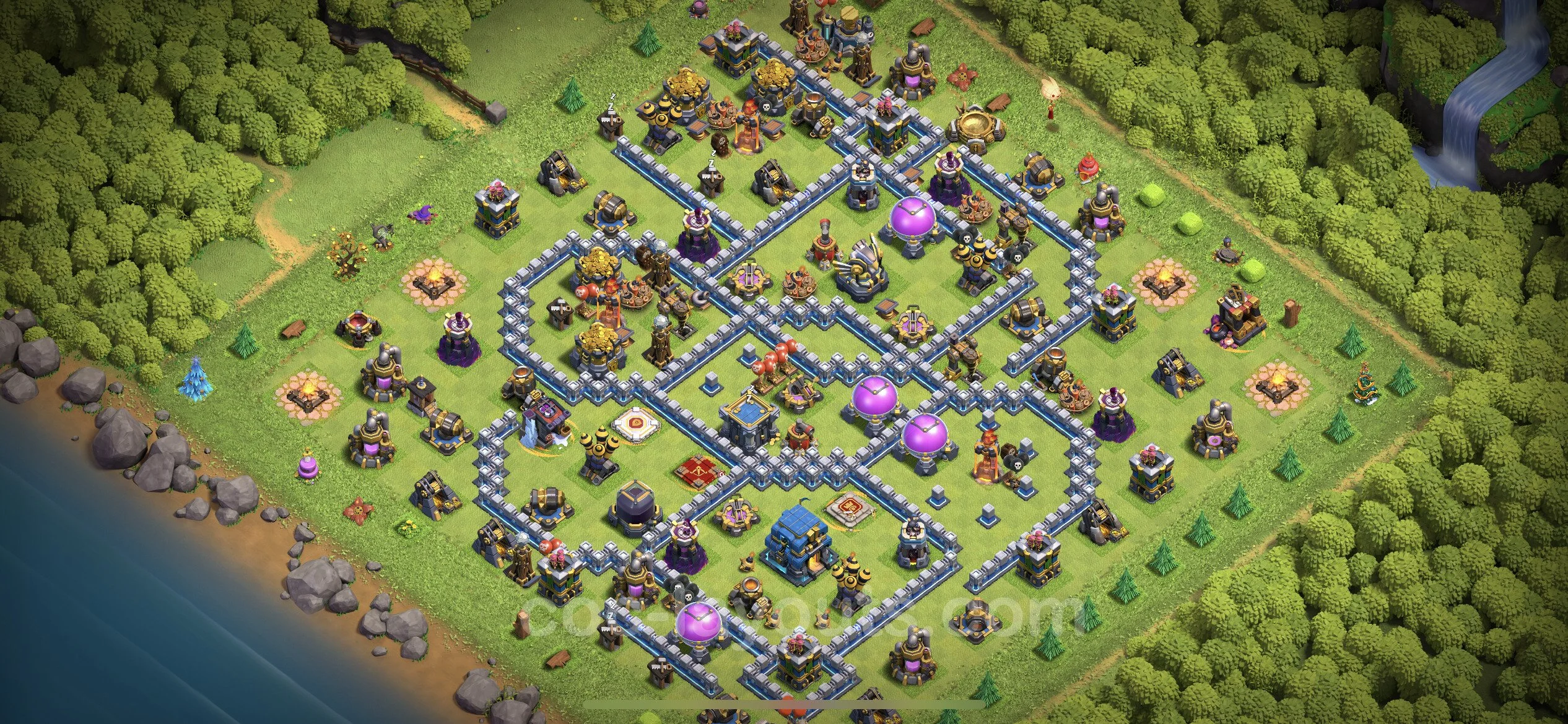 Anti 3 Stars Base TH12 with Link, Anti Everything - best plan / layout / design - Clash of Clans - (#105) — Obrona TH12