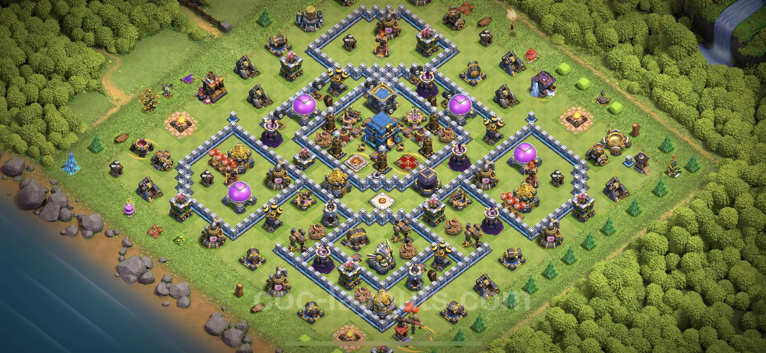 Defense (Trophy) Base TH12 with Link, Hybrid - plan / layout / design - Clash of Clans - (#106) — Verteidigung TH12