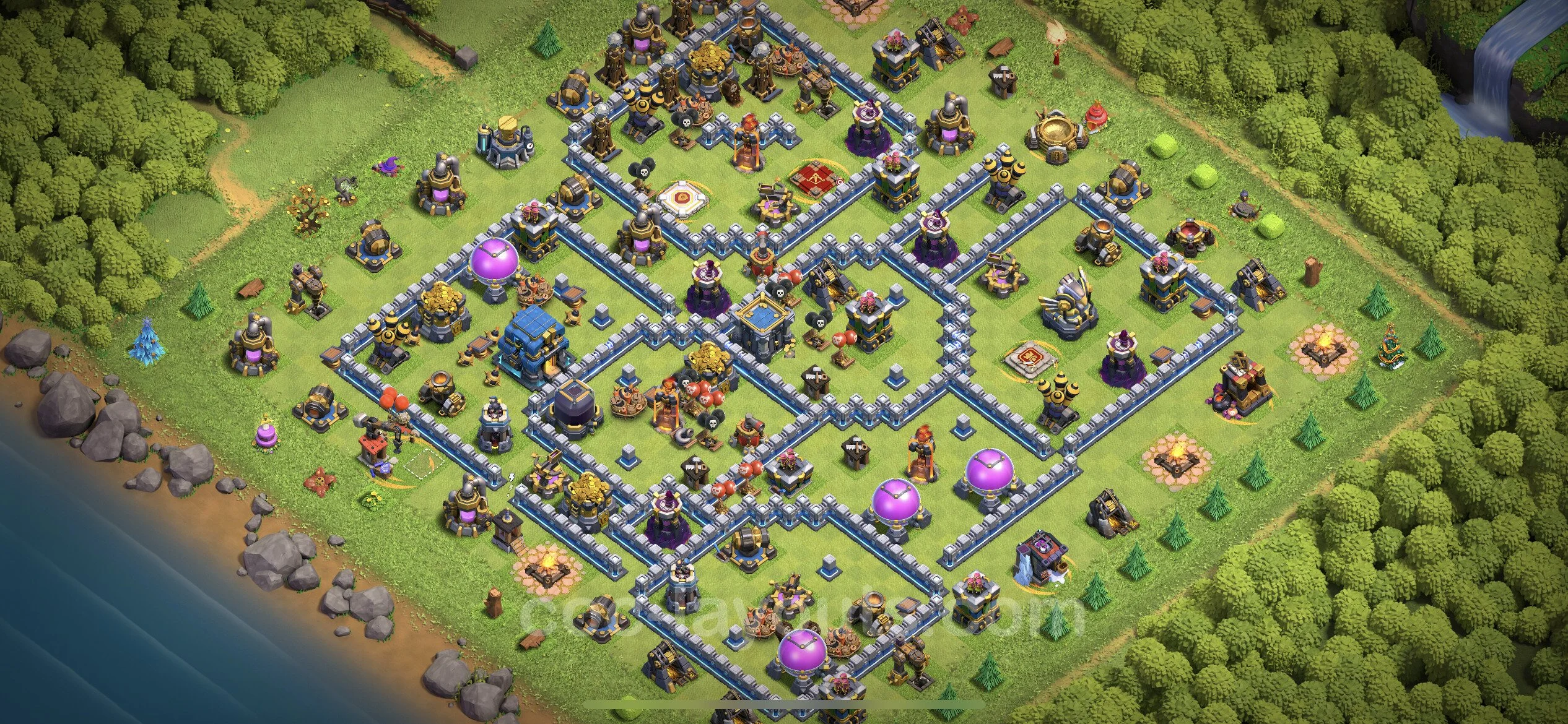 Anti 3 Stars Base TH12 with Link, Hybrid - best plan / layout / design - Clash of Clans - (#108) — Obrona TH12
