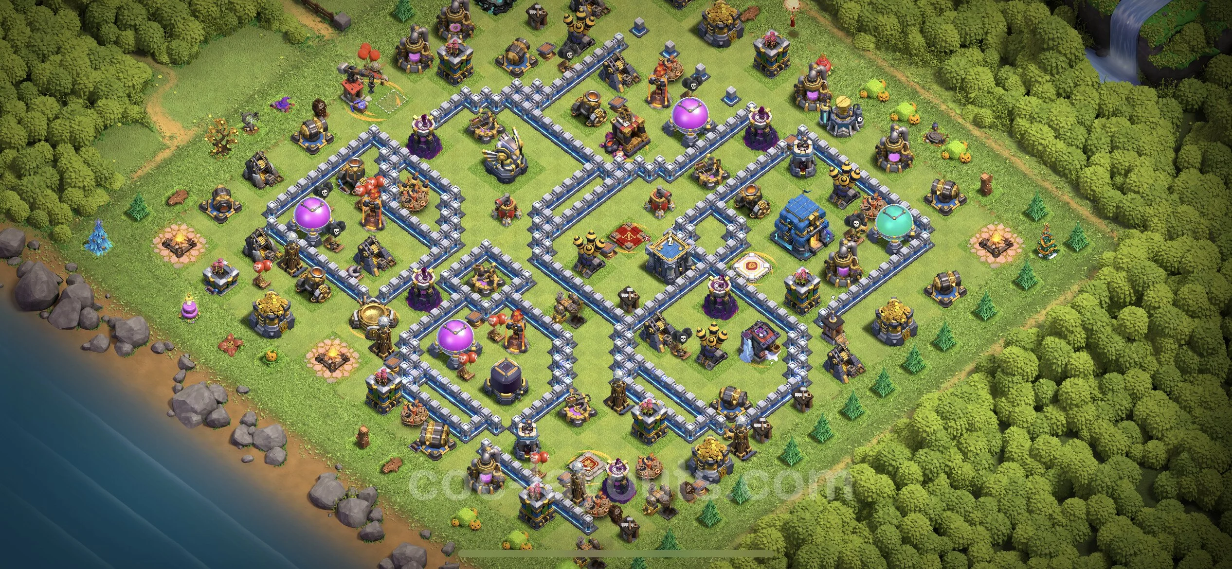 Base TH12 with Link Max Levels - defence plan / layout / design - Clash of Clans - (#112) — Défense TH12