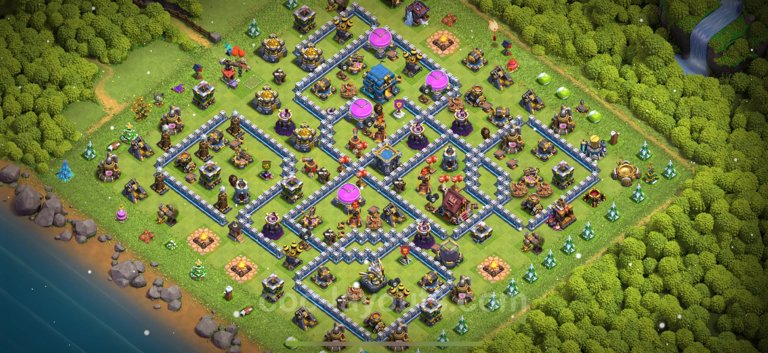 Base TH12 with Link, Anti 3 Stars - Anti Dragon Defence Plan / Anti Air - Clash of Clans - (#113) — Защита TH12