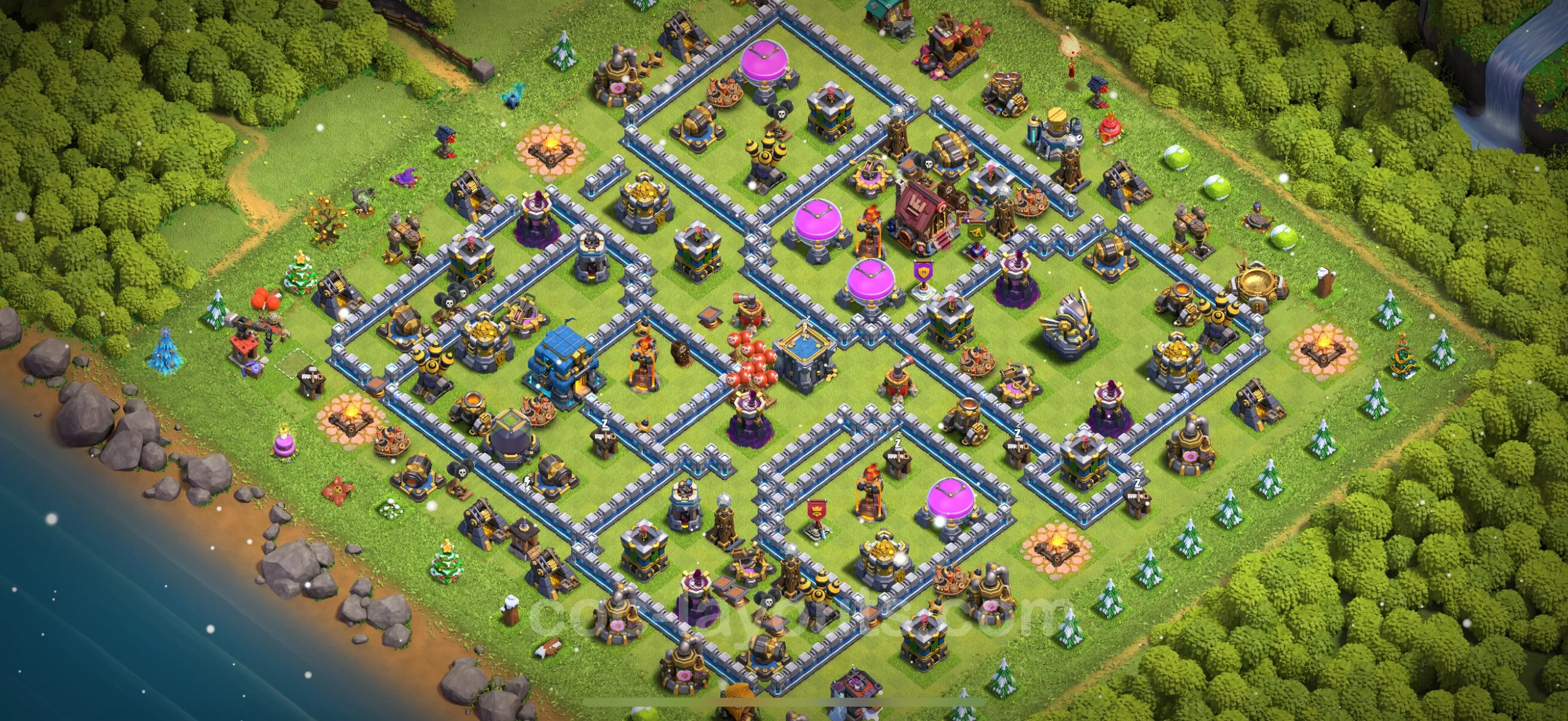 Base TH12 with Link, Anti Everything Max Levels - defence plan / layout / design - Clash of Clans - (#115) — Obrona TH12