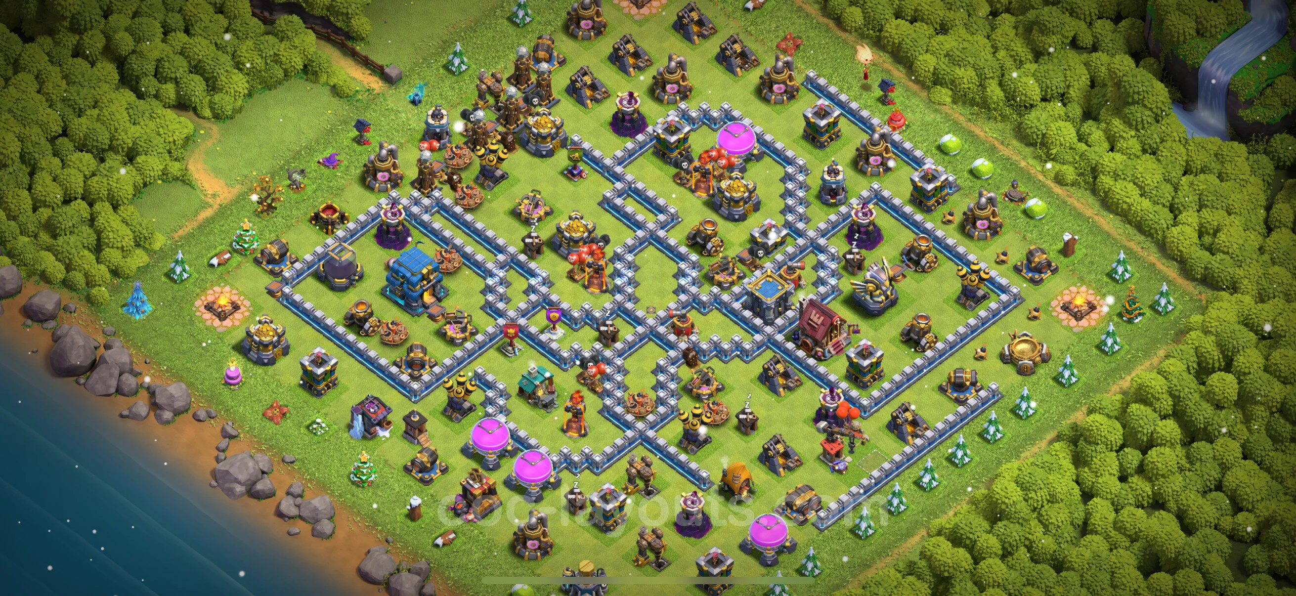 Anti 3 Stars Base TH12 with Link - best plan / layout / design - Clash of Clans - (#116) — Защита TH12