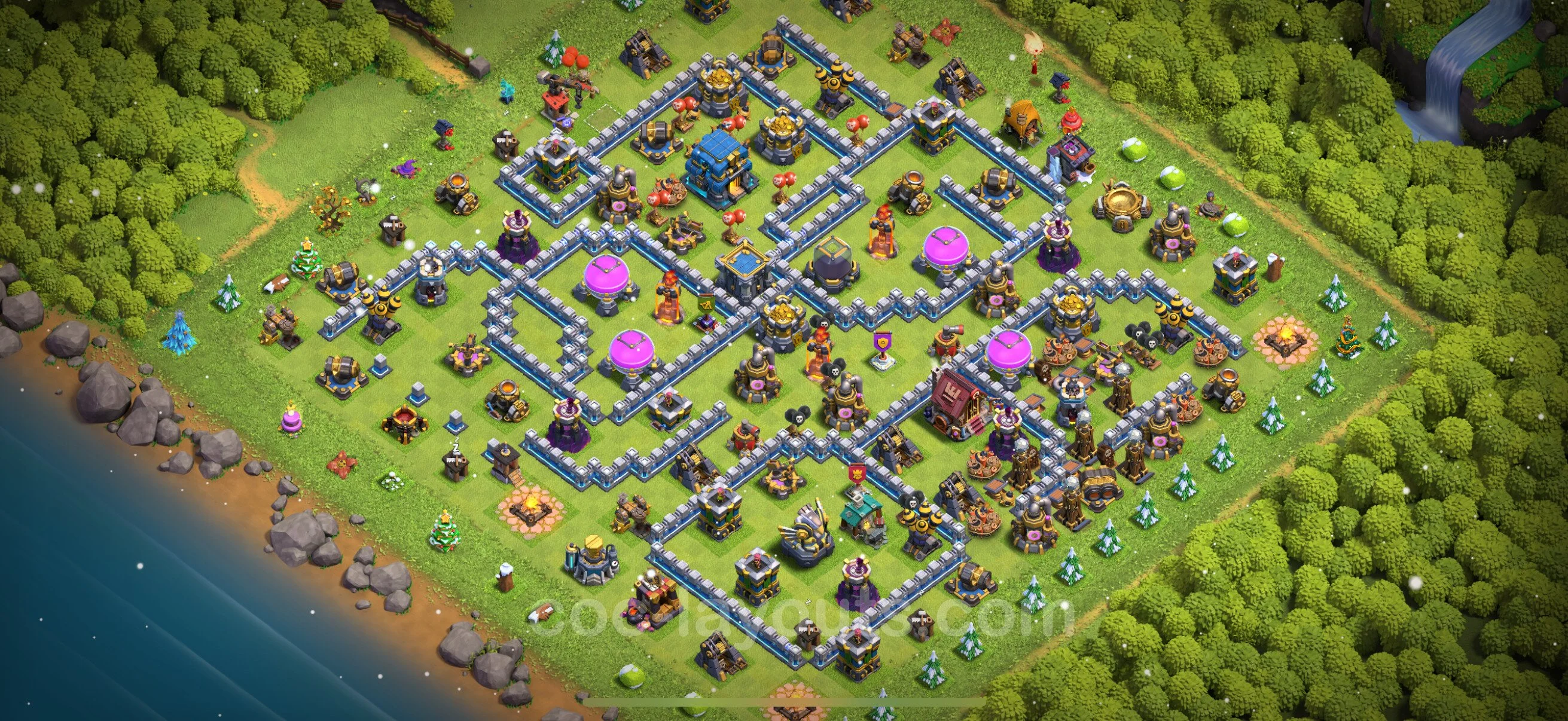 Base TH12 with Link, Anti 3 Stars Max Levels - defence plan / layout / design - Clash of Clans - (#117) — Verteidigung TH12