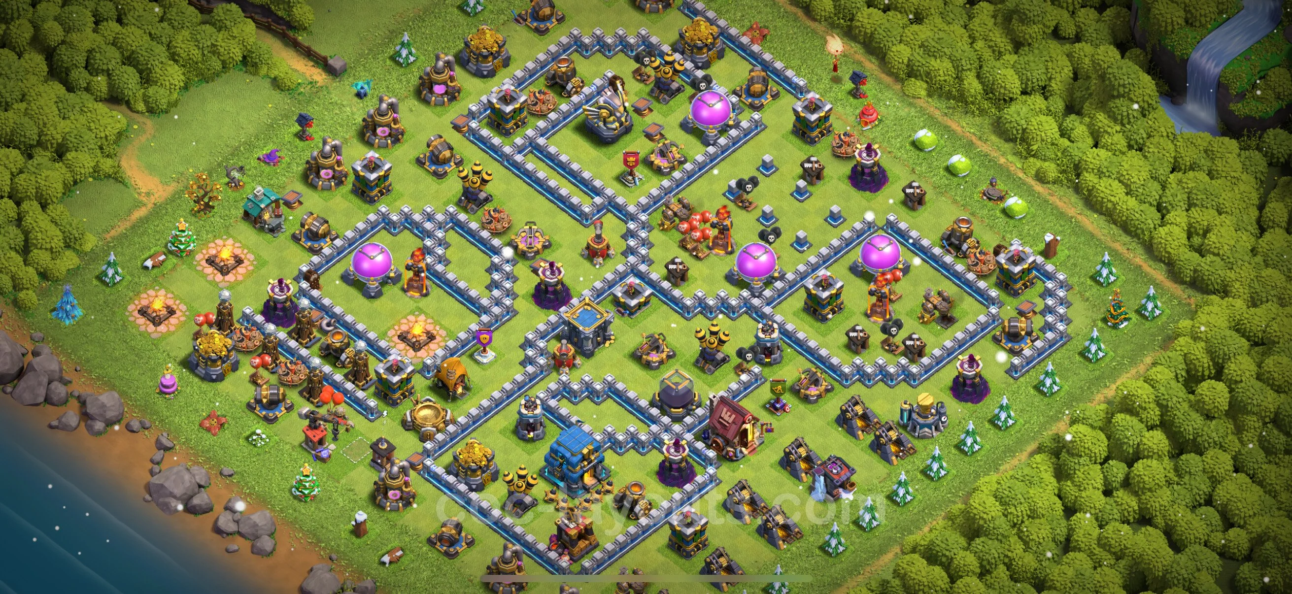 Base TH12 with Link Max Levels - defence plan / layout / design - Clash of Clans - (#122) — Verteidigung TH12