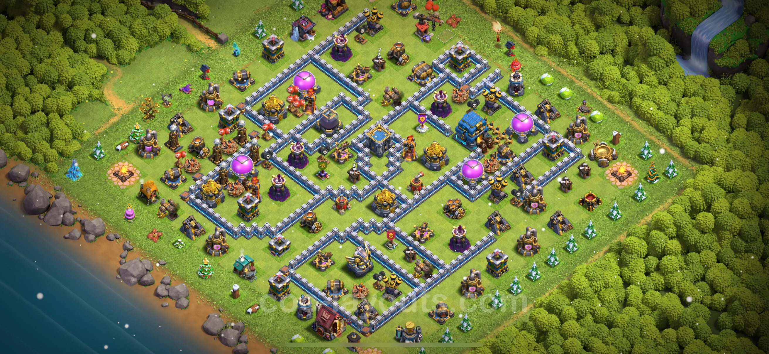 Anti 3 Stars Base TH12 with Link, Hybrid - best plan / layout / design - Clash of Clans - (#124) — Захист TH12