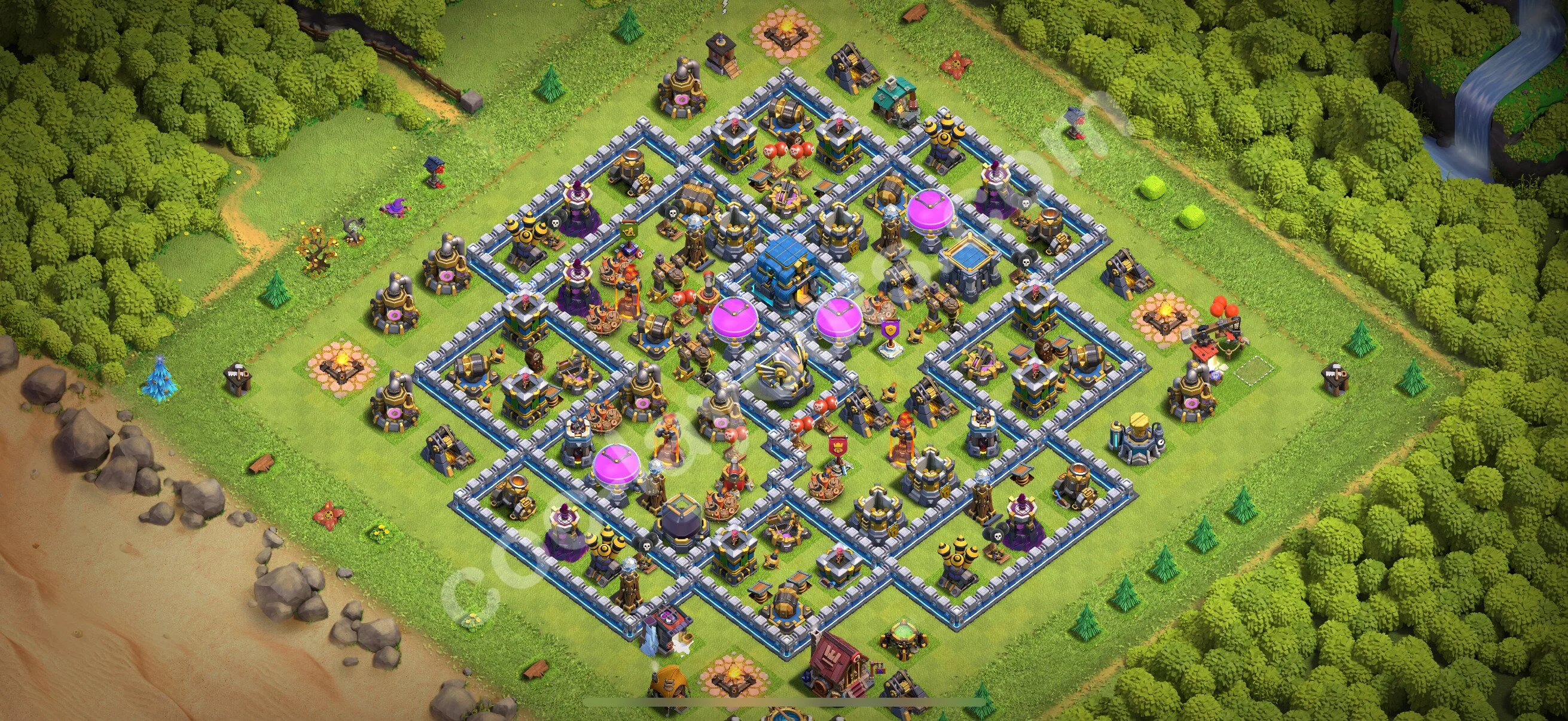 Anti 2 Stars Base TH12 with Link, Hybrid - best plan / layout / design - Clash of Clans 2026 - (#126) — Захист TH12