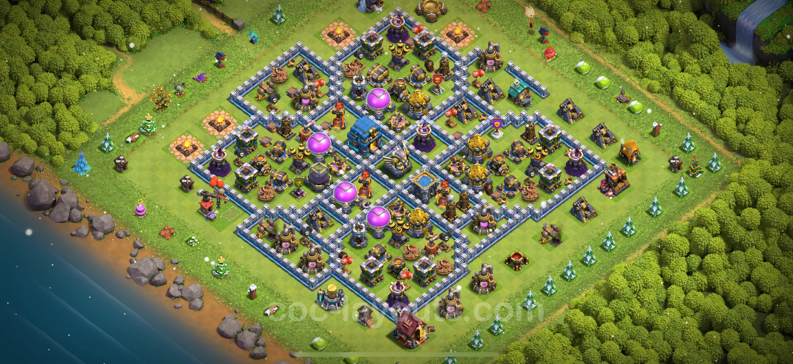 Top Base TH12 with Link, Anti 3 Stars - Anti GoWiWi / GoWiPe Defence Plan - Clash of Clans - (#127) — Defense TH12