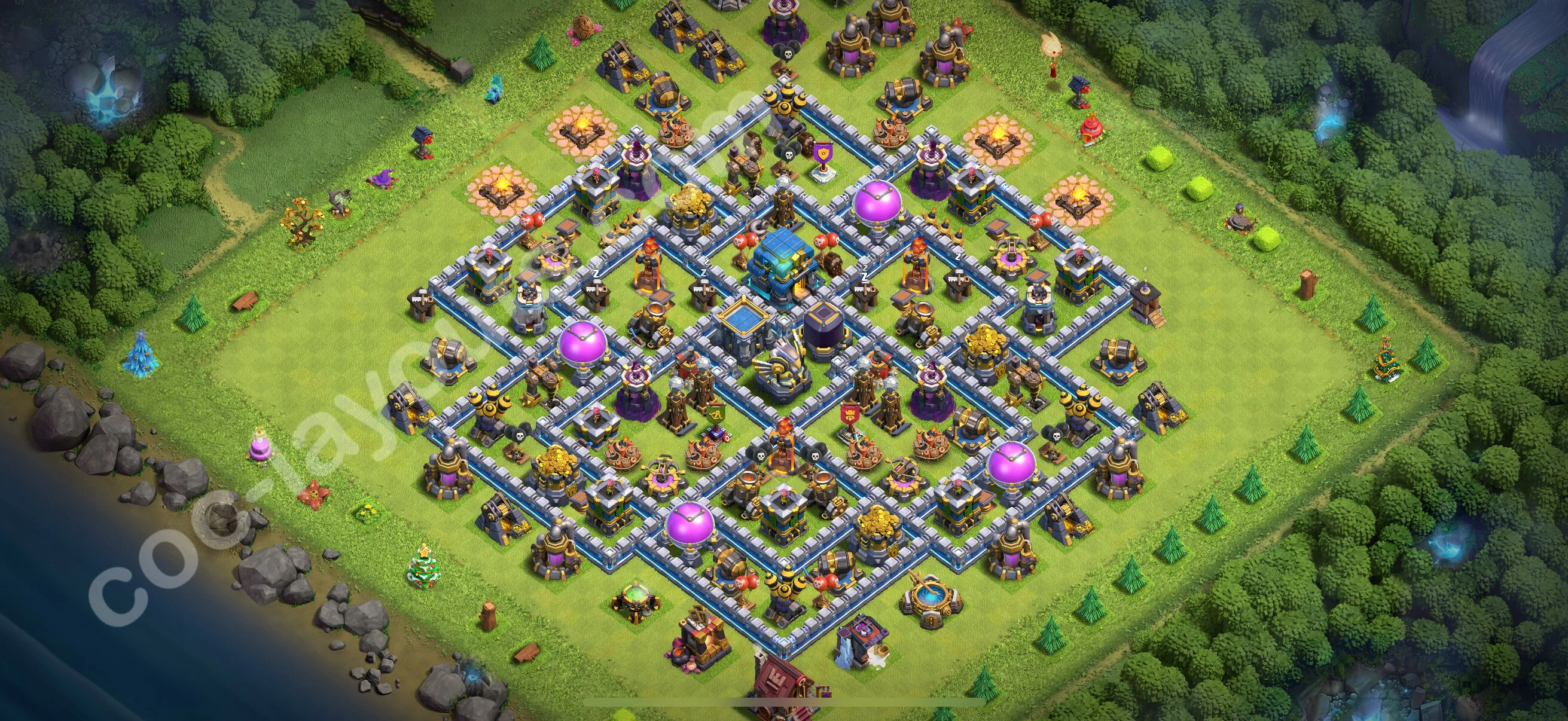 Anti 3 Stars Base TH12 with Link - best plan / layout / design - Clash of Clans 2026 - (#129) — Obrona TH12