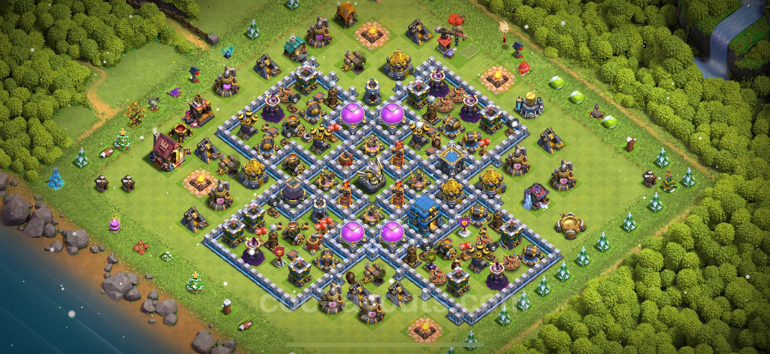 Defense (Trophy) Base TH12 with Link - plan / layout / design - Clash of Clans - (#130) — Verdediging TH12