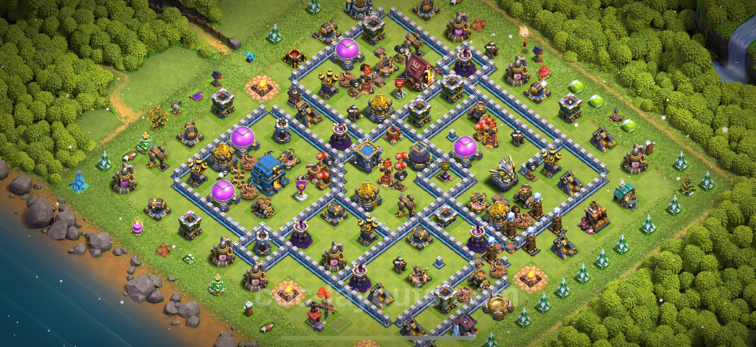 Anti 3 Stars Base TH12 with Link - best plan / layout / design - Clash of Clans - (#133) — Pertahanan TH12