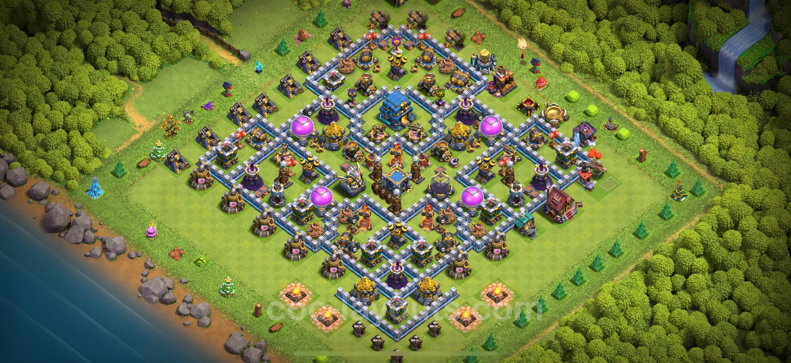 Top Base TH12 with Link, Hybrid - Anti Everything Defence Plan - Clash of Clans - (#138) — Verteidigung TH12