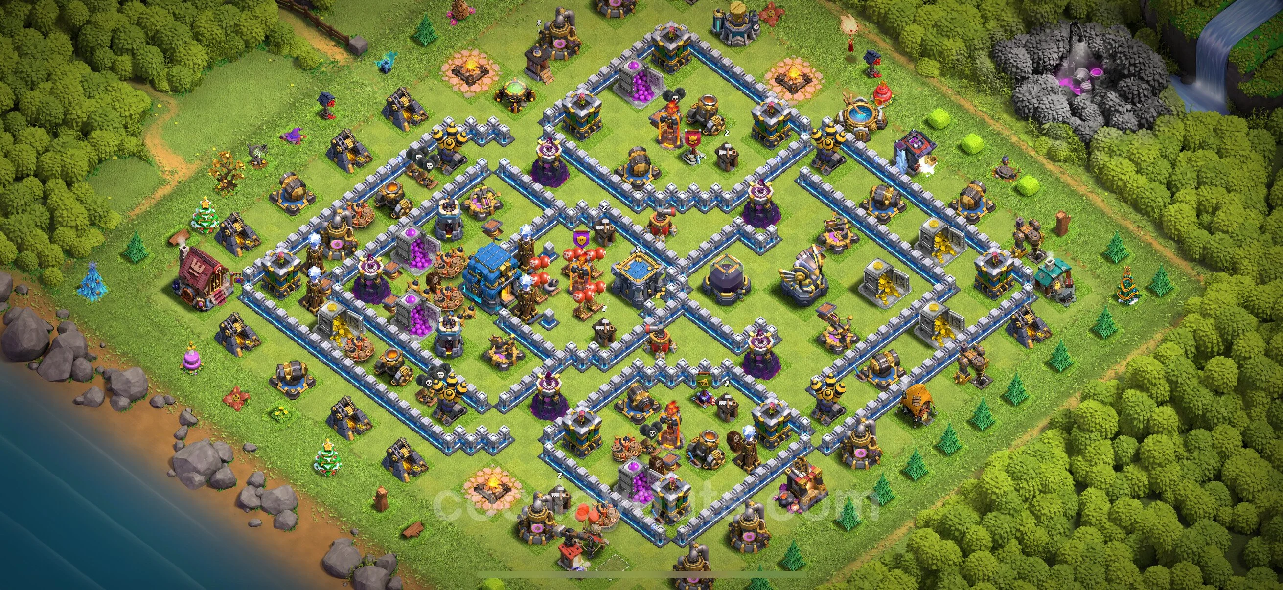 Defense (Trophy) Base TH12 with Link, Hybrid - plan / layout / design - Clash of Clans - (#142) — Obrona TH12