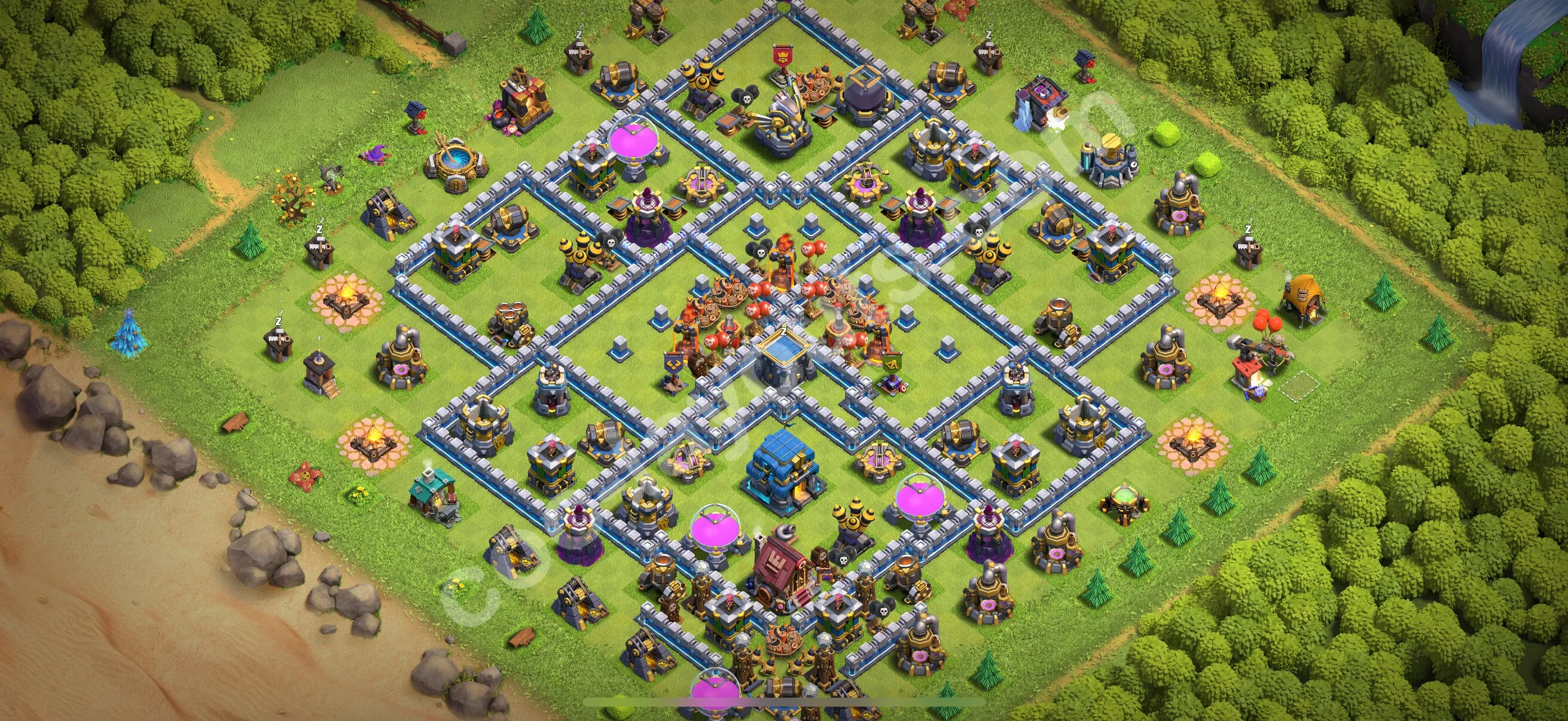 Defense (Trophy) Base TH12 with Link, Legend League, Anti Everything - plan / layout / design - Clash of Clans 2026 - (#146) — Savunma TH12