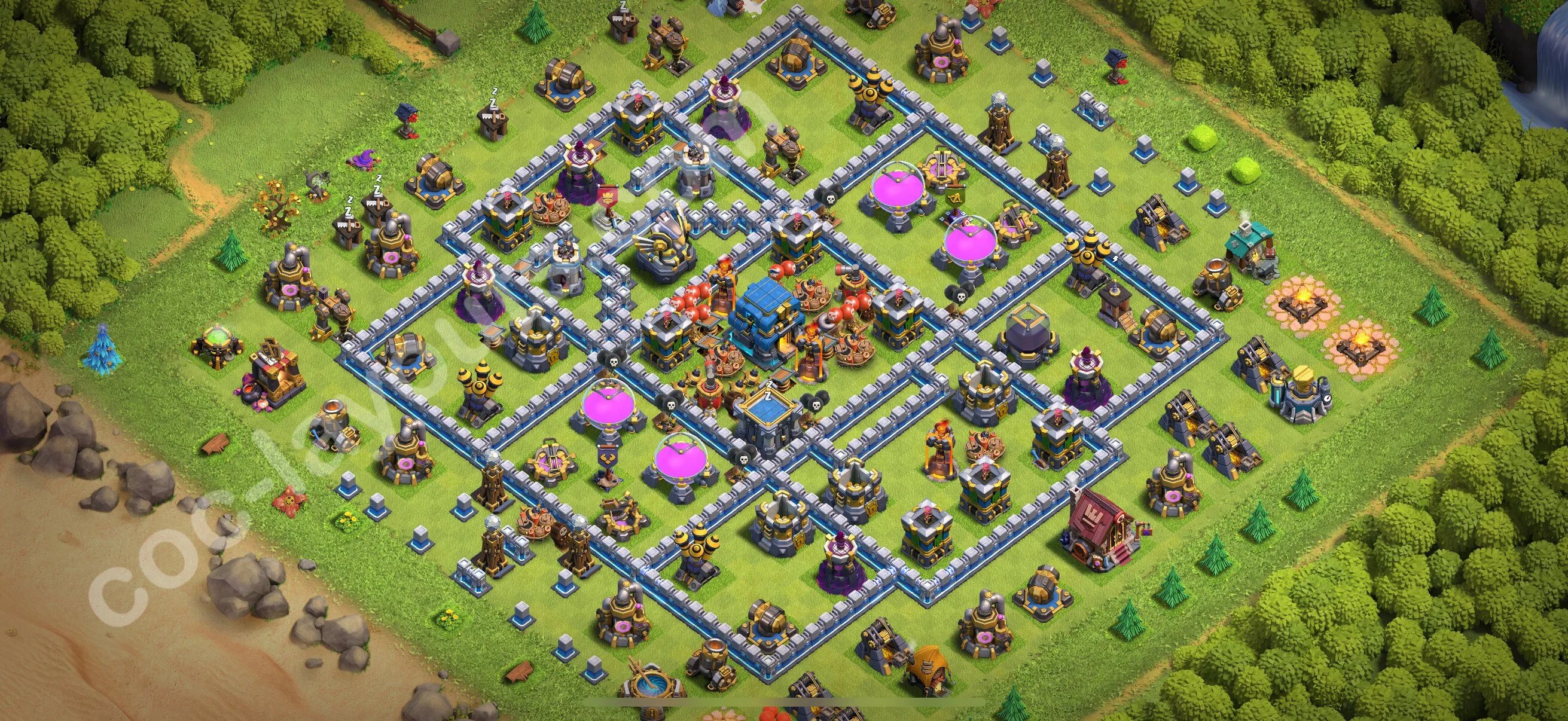 Defense (Trophy) Base TH12 with Link - plan / layout / design - Clash of Clans 2026 - (#147) — Obrona TH12