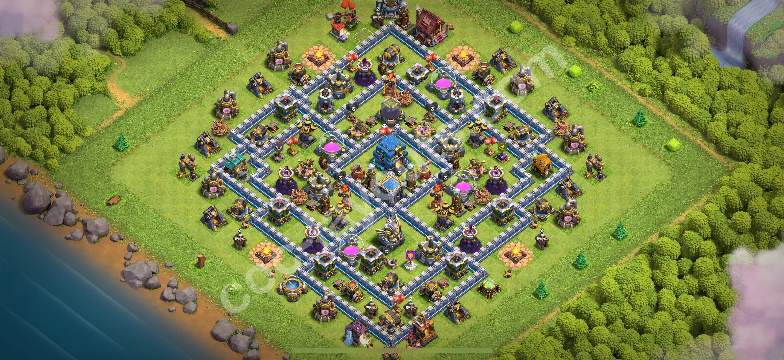 Defense (Trophy) Base TH12 with Link - plan / layout / design - Clash of Clans 2026 - (#148) — Obrona TH12