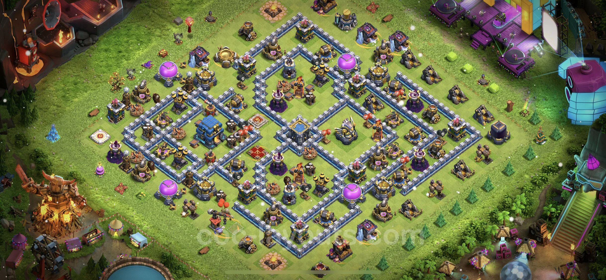Base TH12 with Link - Anti Dragon Defence Plan / Anti Air - Clash of Clans - (#47)