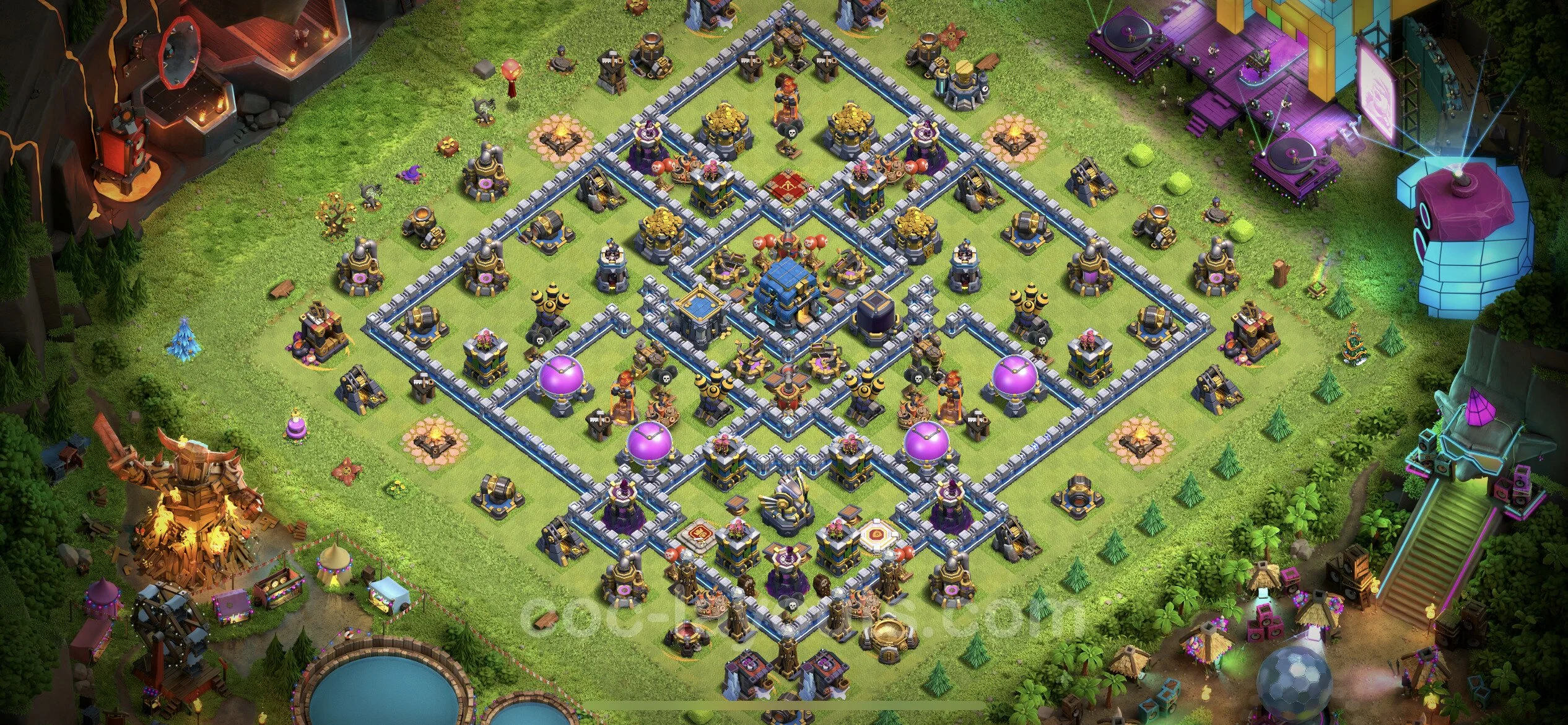 Anti 3 Stars Base TH12 with Link, Hybrid - best plan / layout / design - Clash of Clans - (#48)